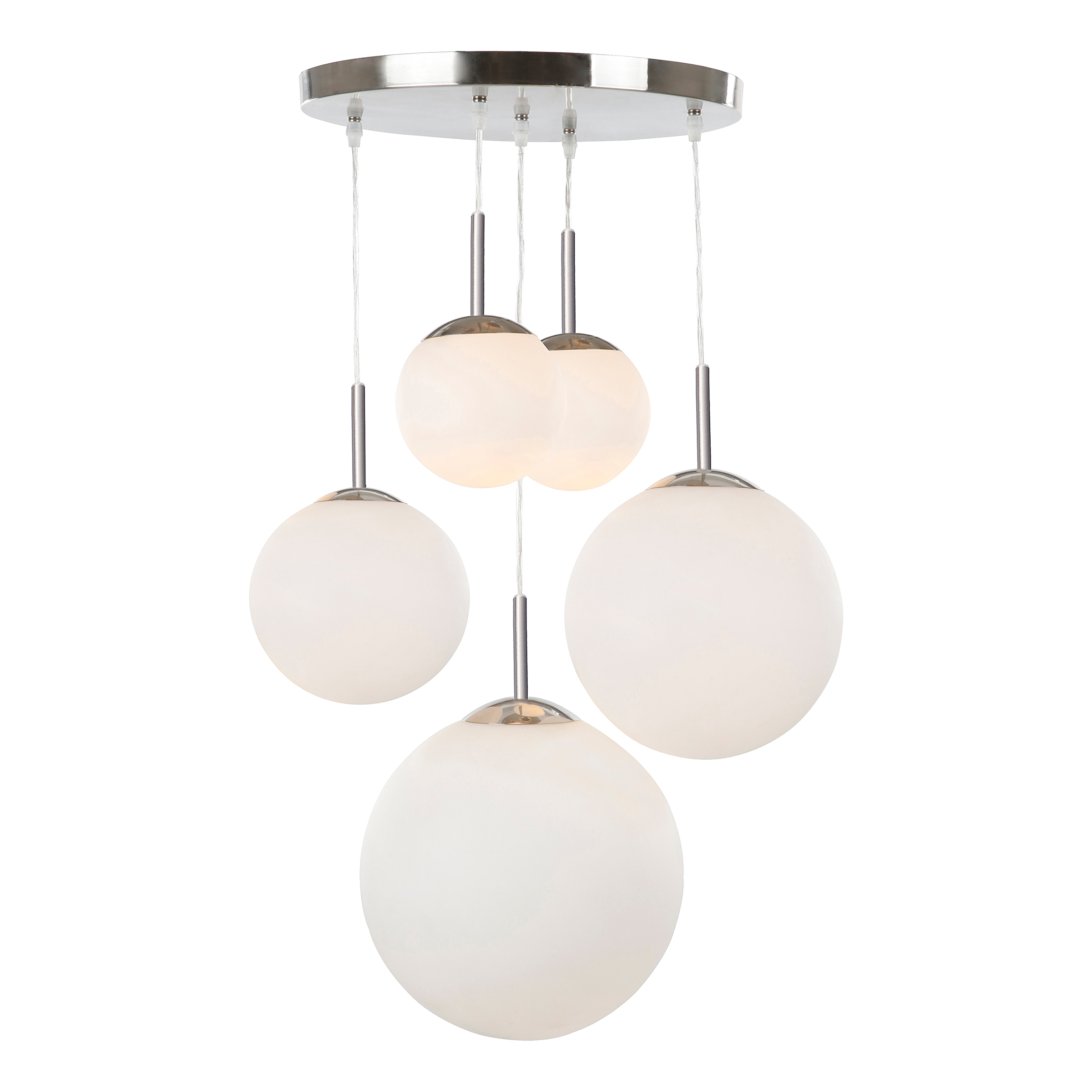 Balla 5-light pendant light milk glass 