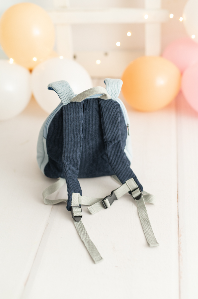 Hase Rucksack Baumwolle Blau