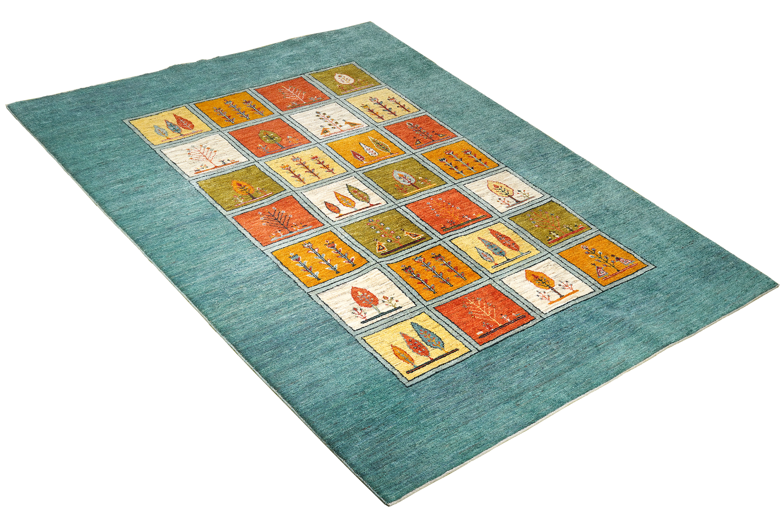 Rizbaf Gabbeh Teppich Wolle Blau