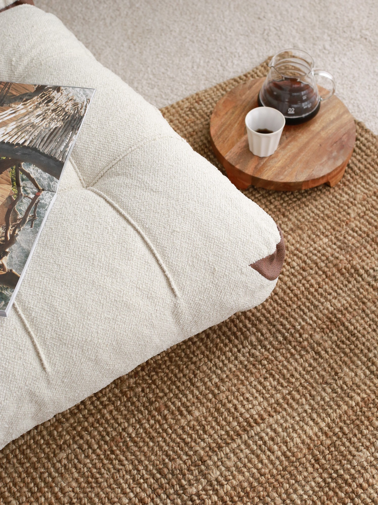 Sofa bed 2-seater cream