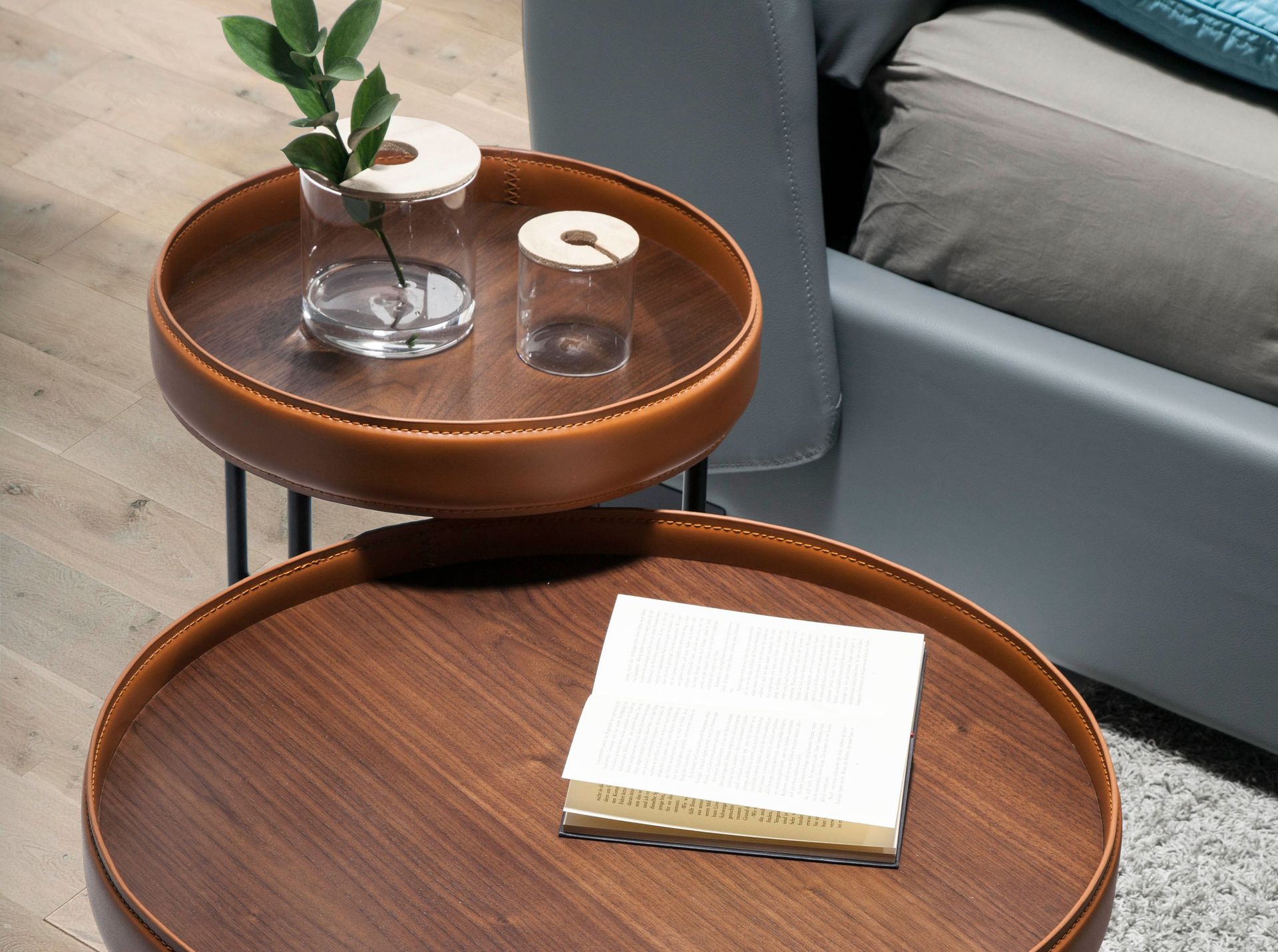 Beistelltisch Leder Braun