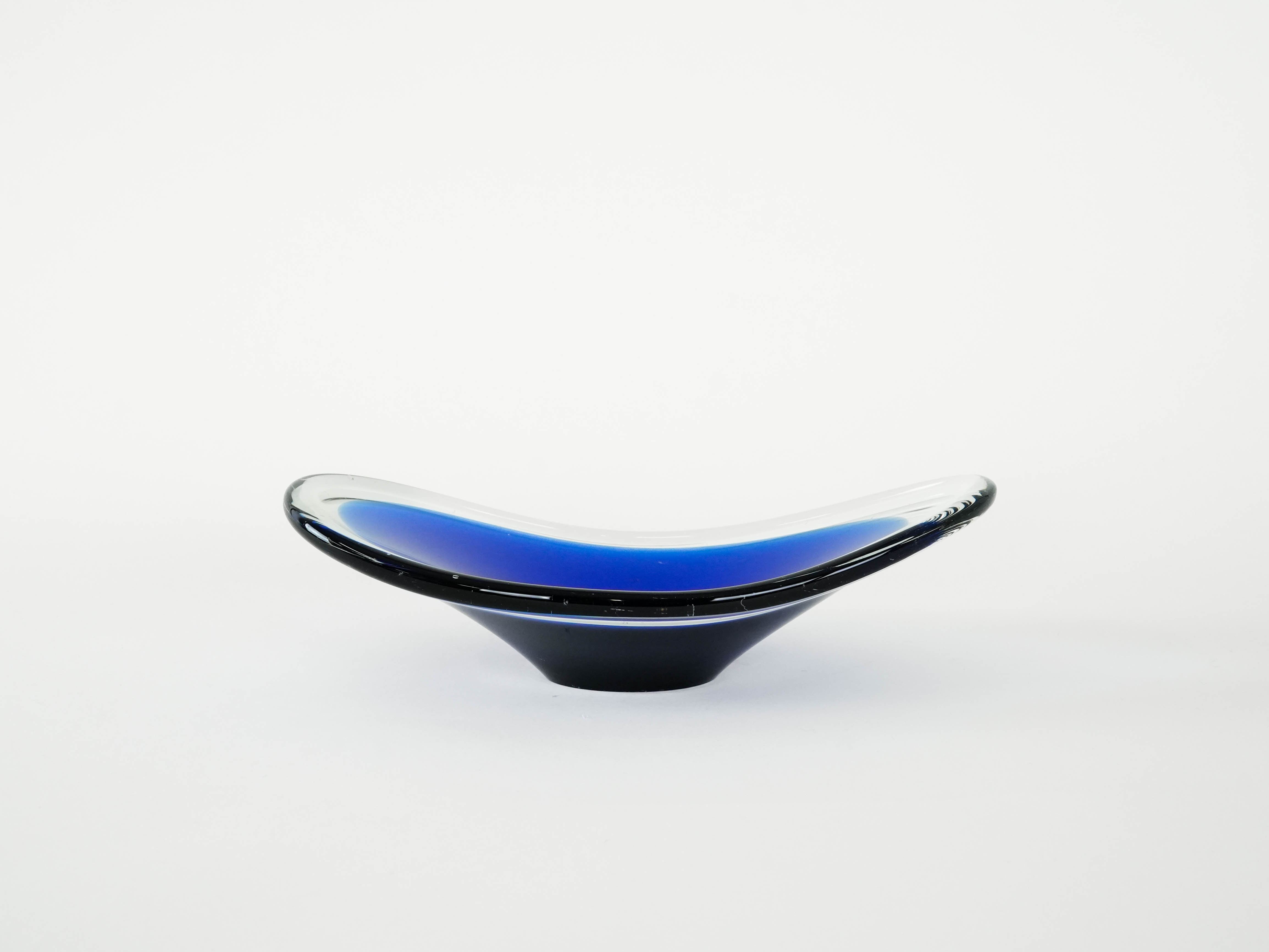 GlasschaleBlau Transparent 1970er Jahre