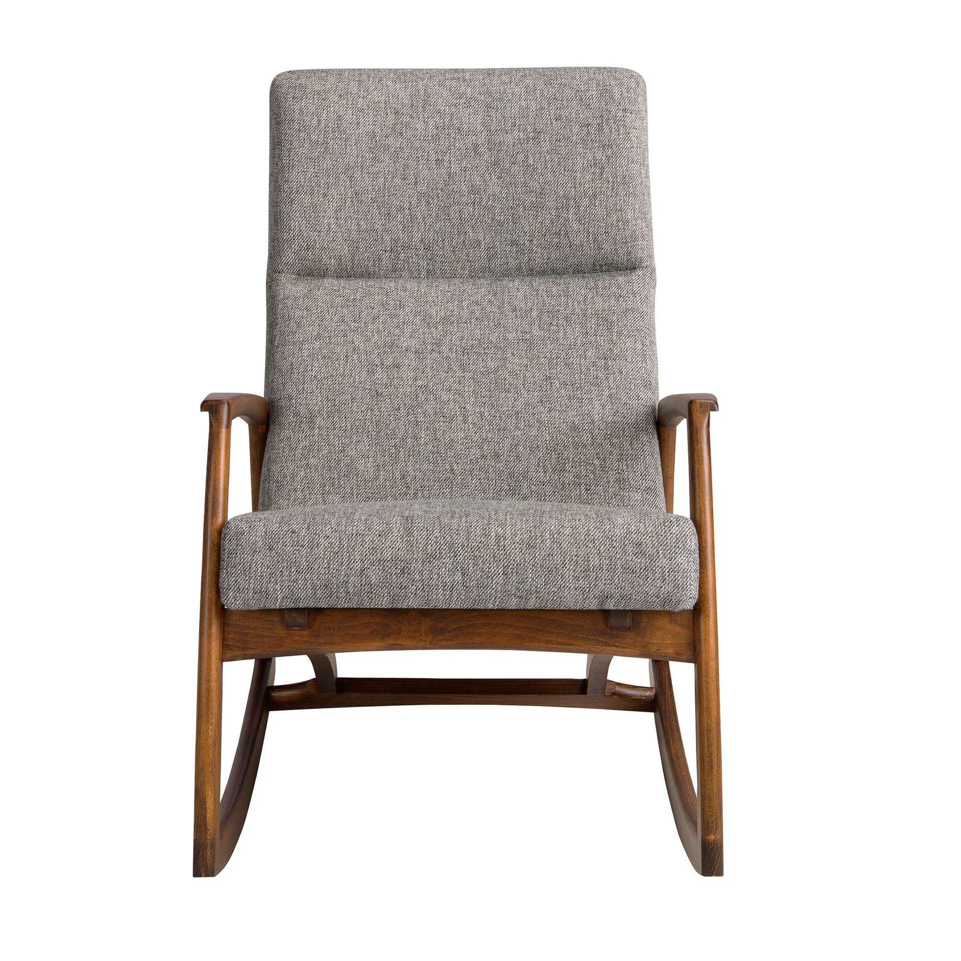 Schaukelstuhl Textil Grau