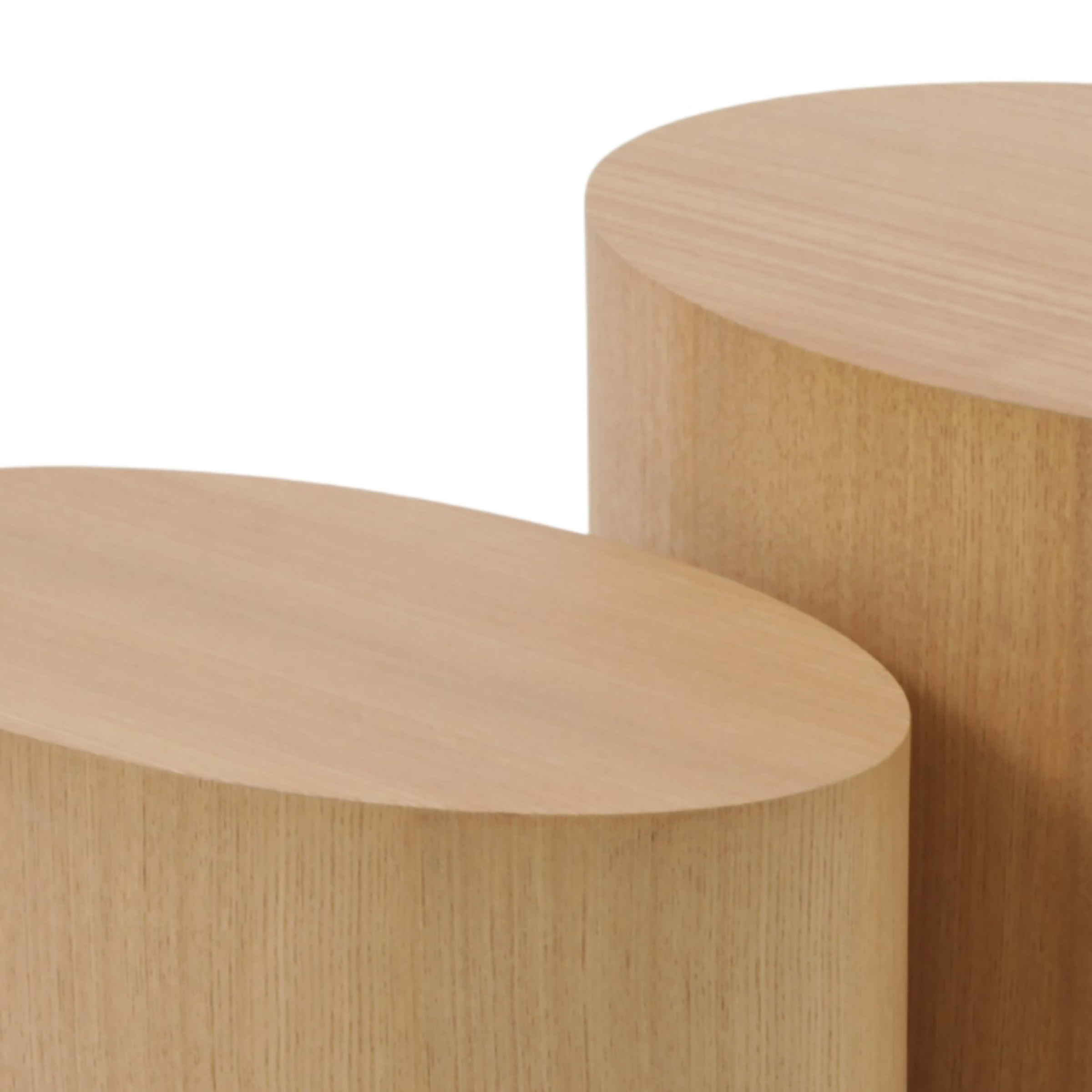 2x Beistelltisch Elipse Echtholzfurnier Esche Hell