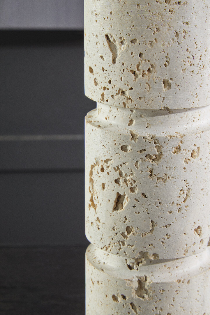 Tibor Large Candlestick Travertine White