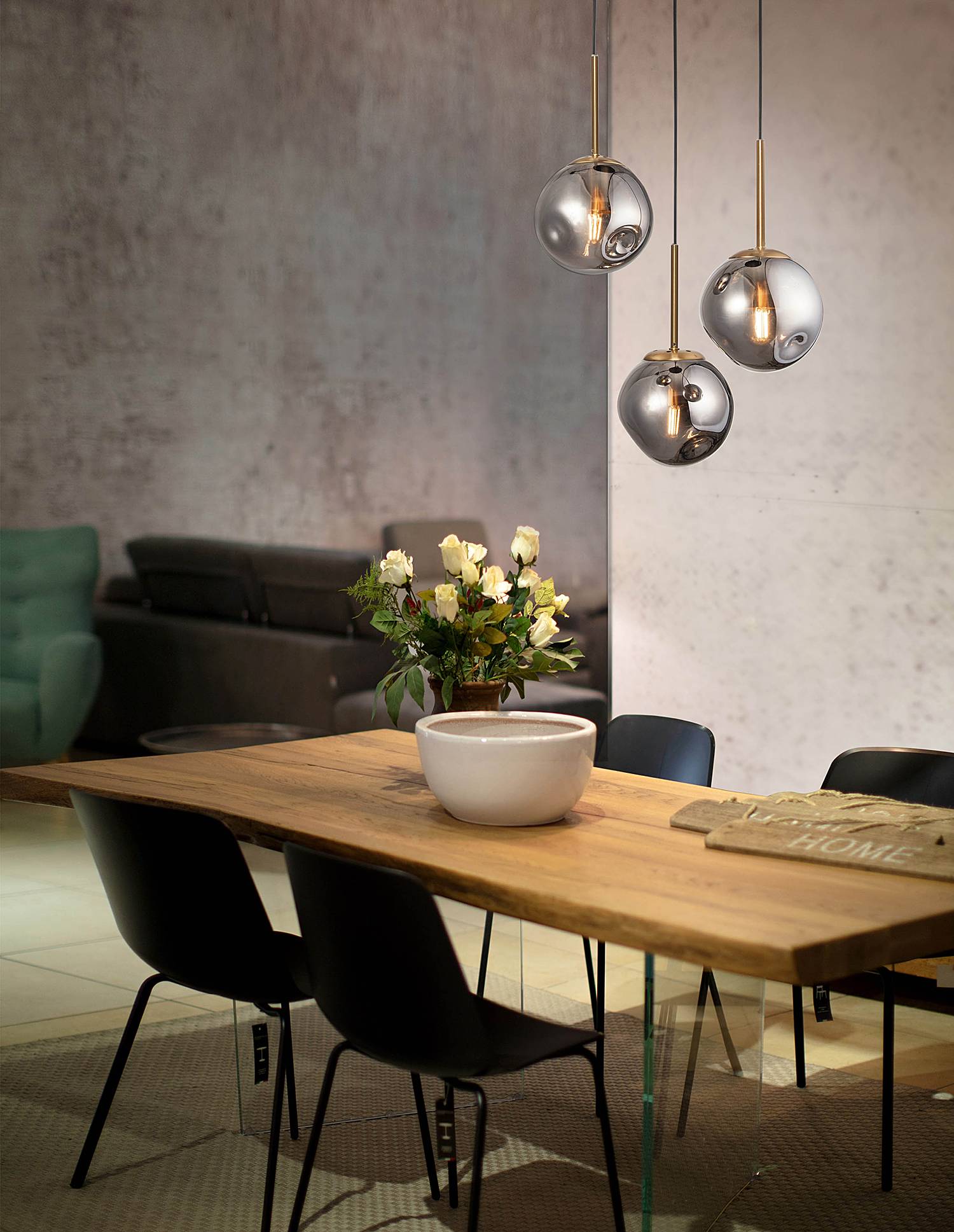 Spada Pendant Light 3-bulb Aluminum