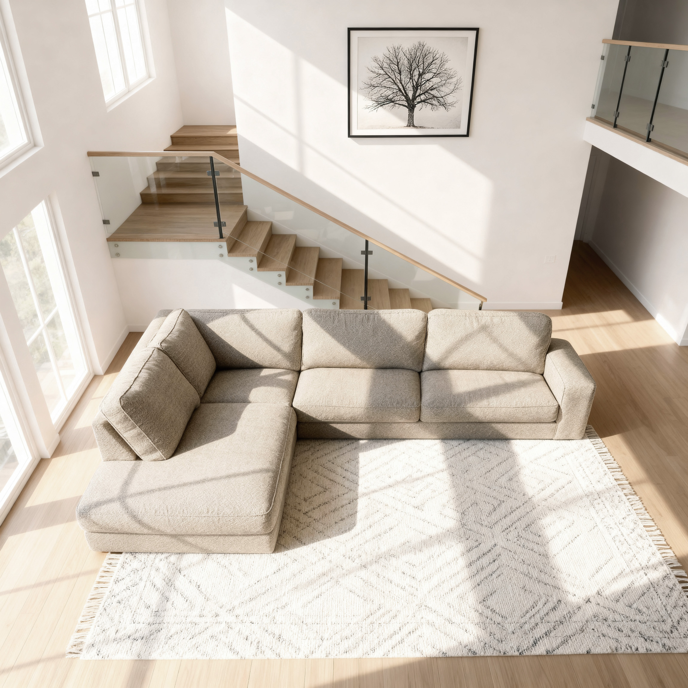 Ecksofa Easton Links 3-Sitzer Beige