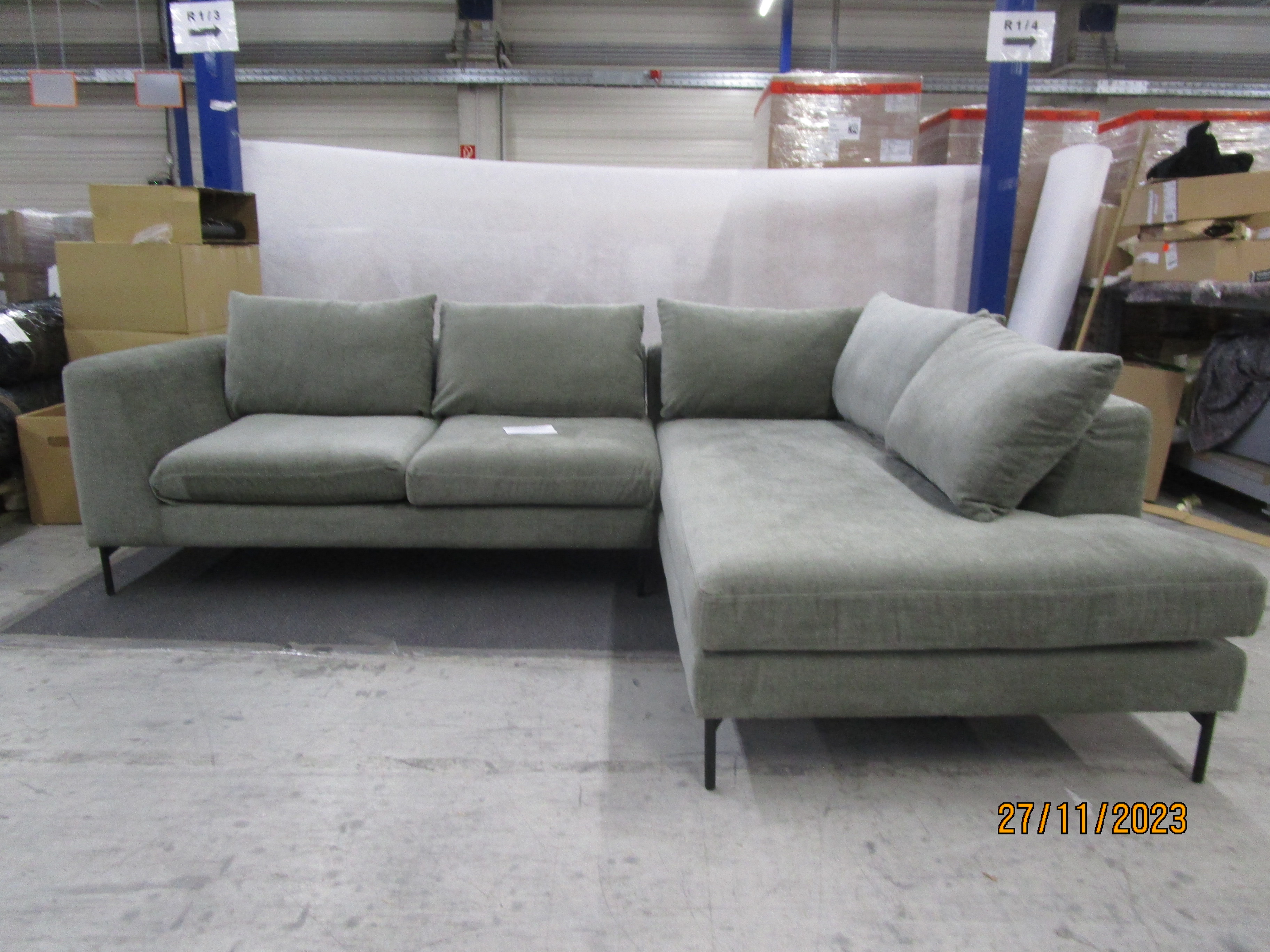 Noa Ecksofa Rechts Planet Grey Green