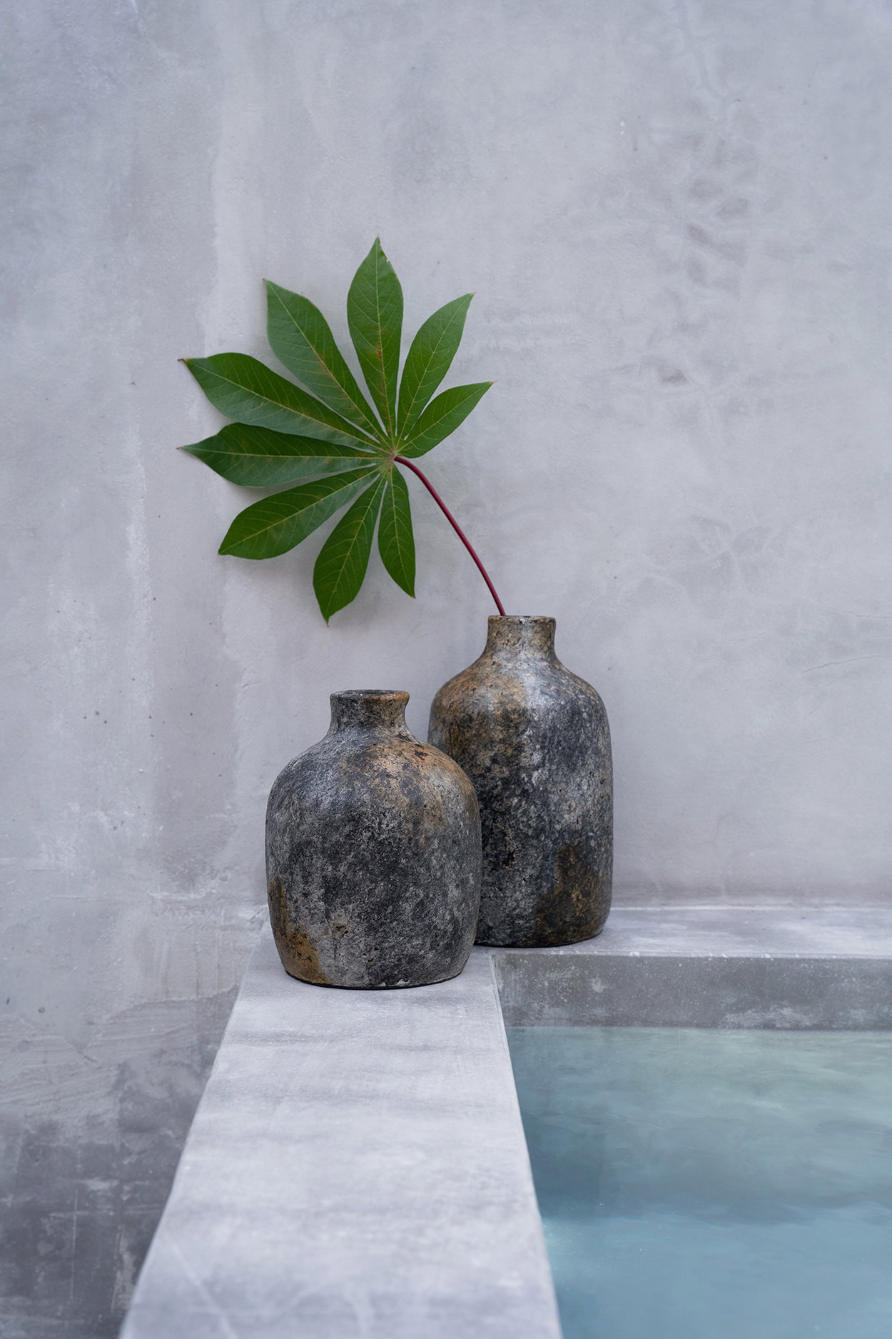 Classy Vase Keramik Grau