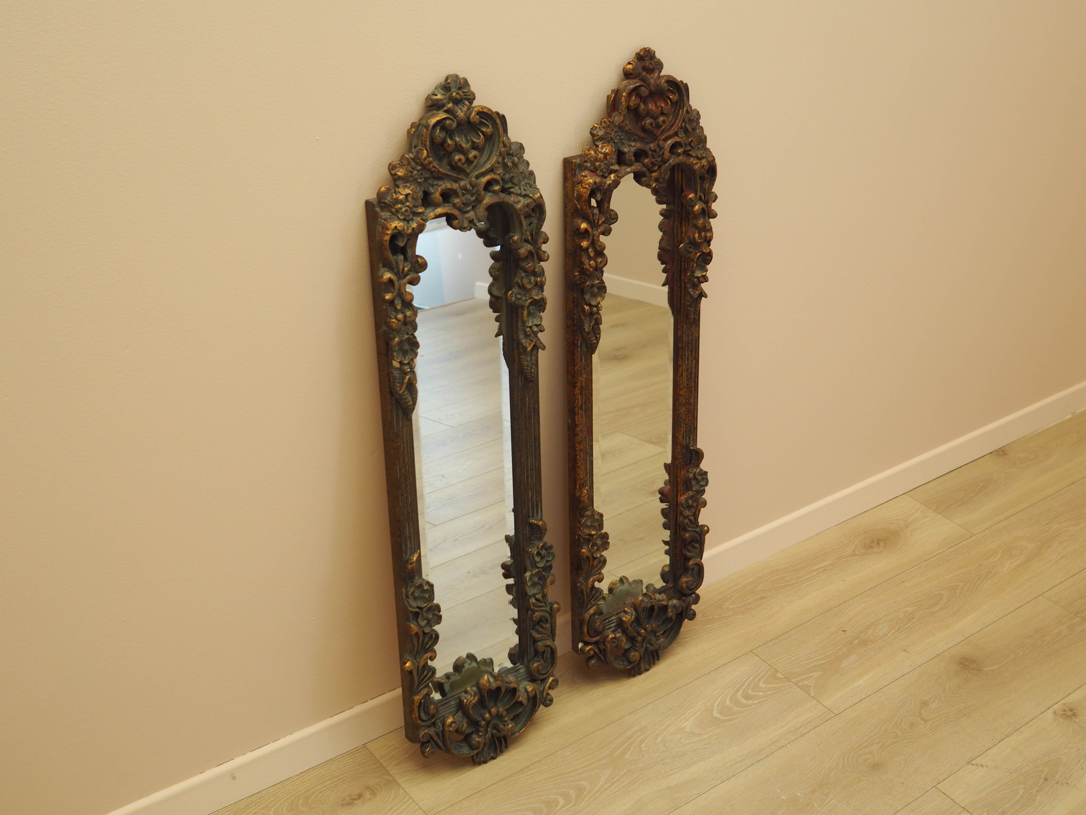 Mirror in Brown Wooden Frame 1960s
