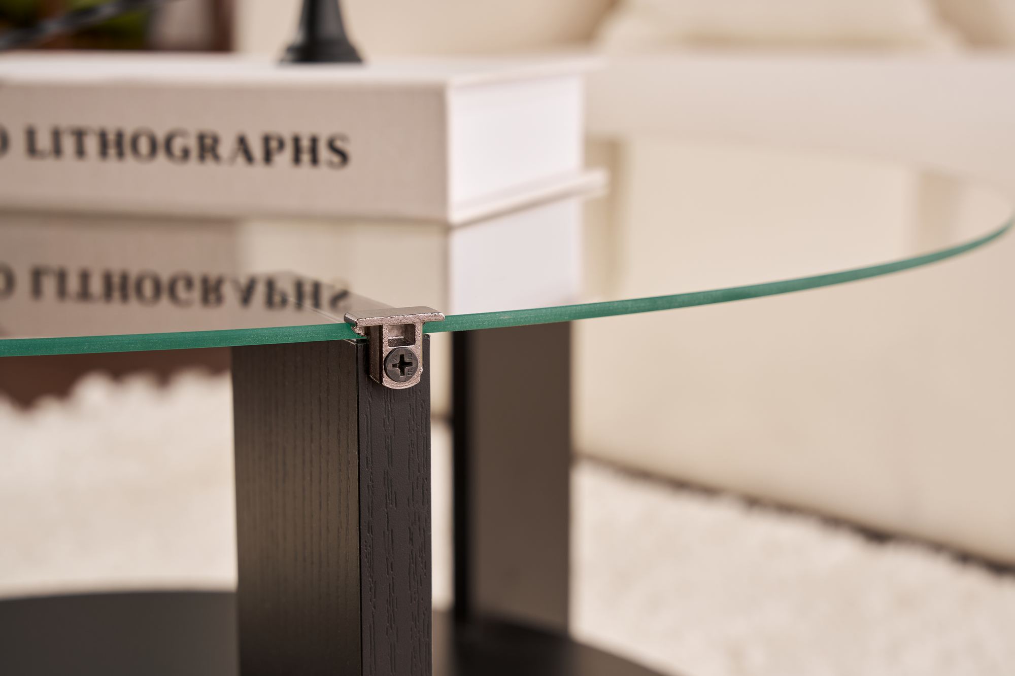 Clara Coffee table Woodblack Transparent Ø75cm