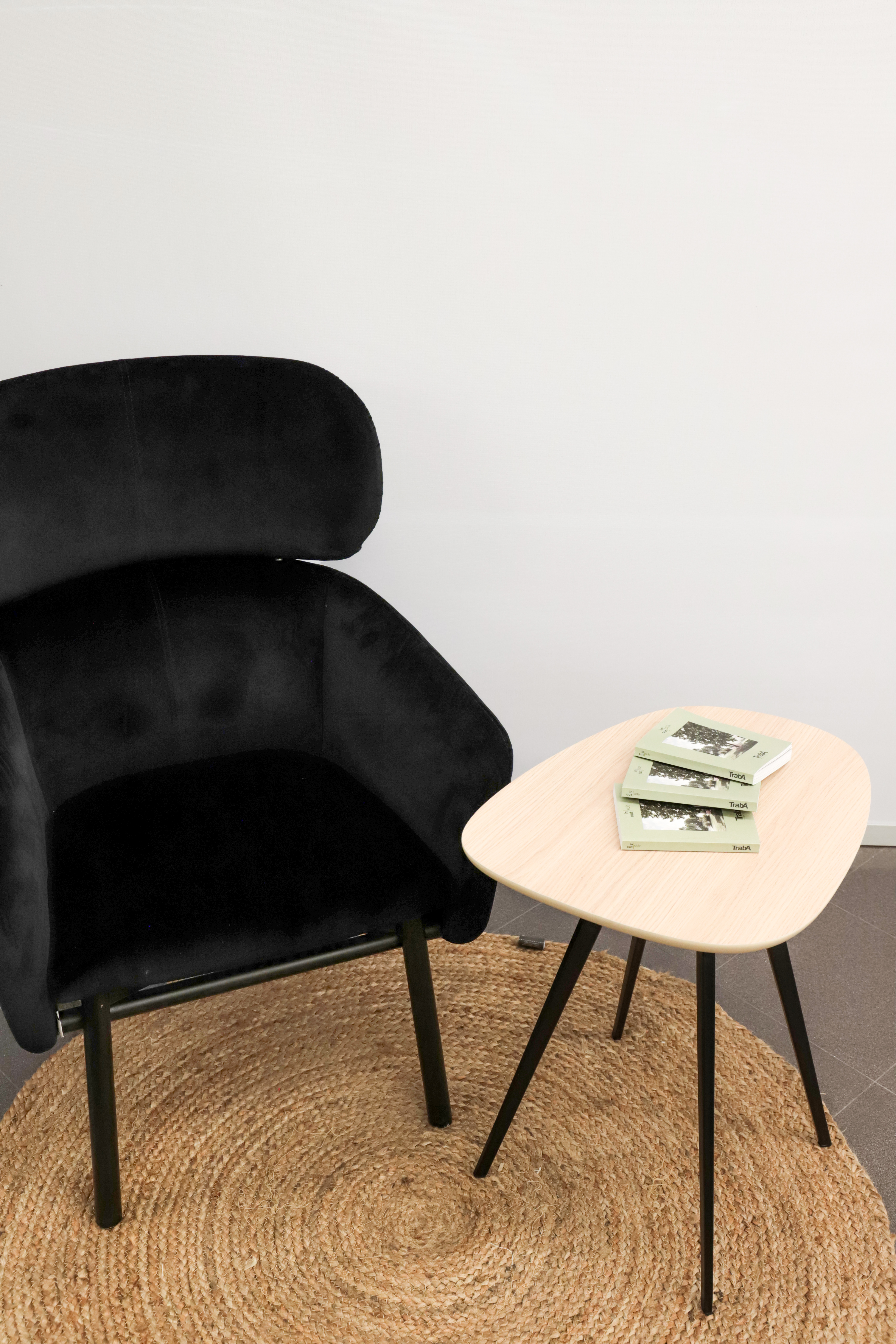 Lulo Side Table Metal Wood Black