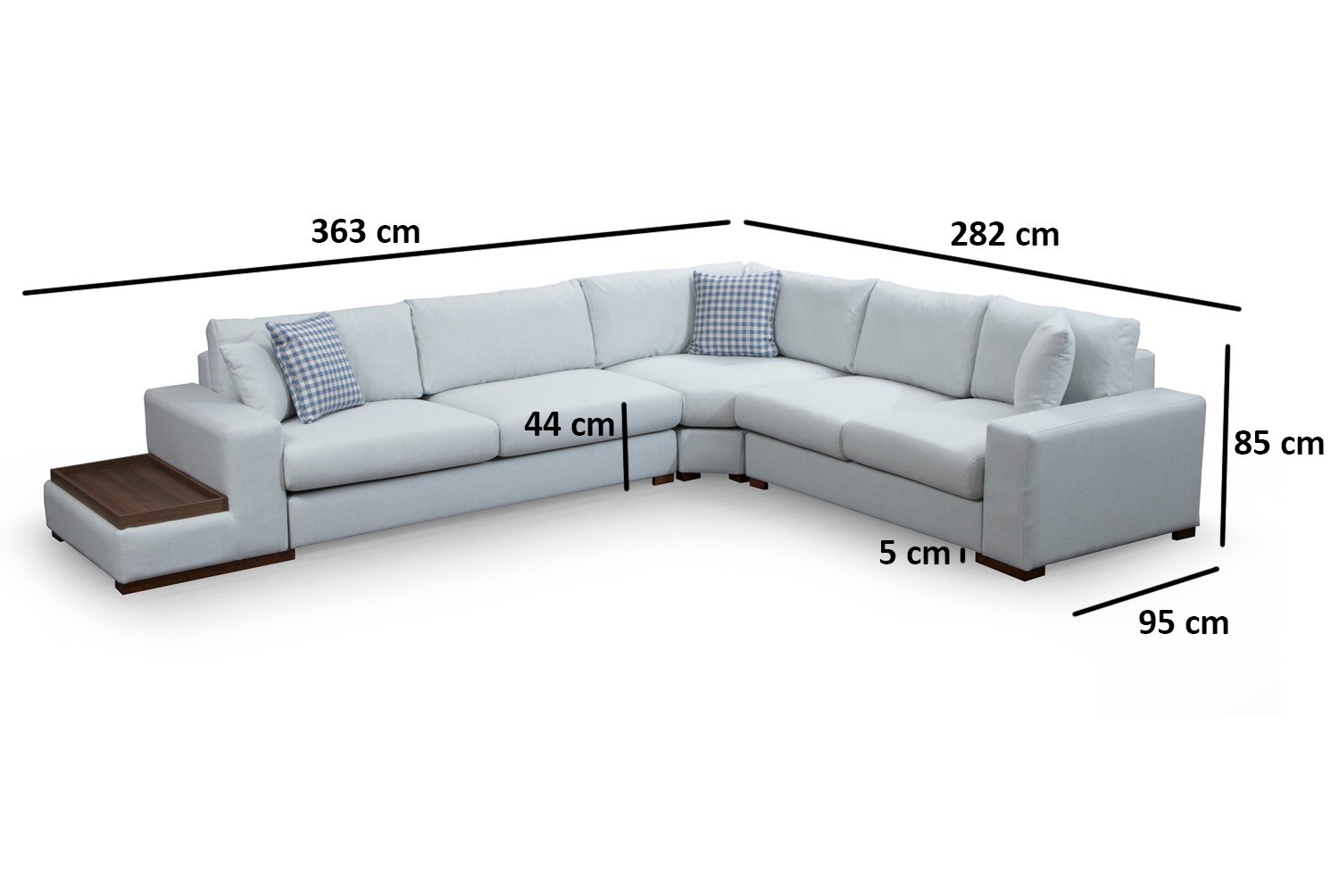 Ecksofa Textil Weiß