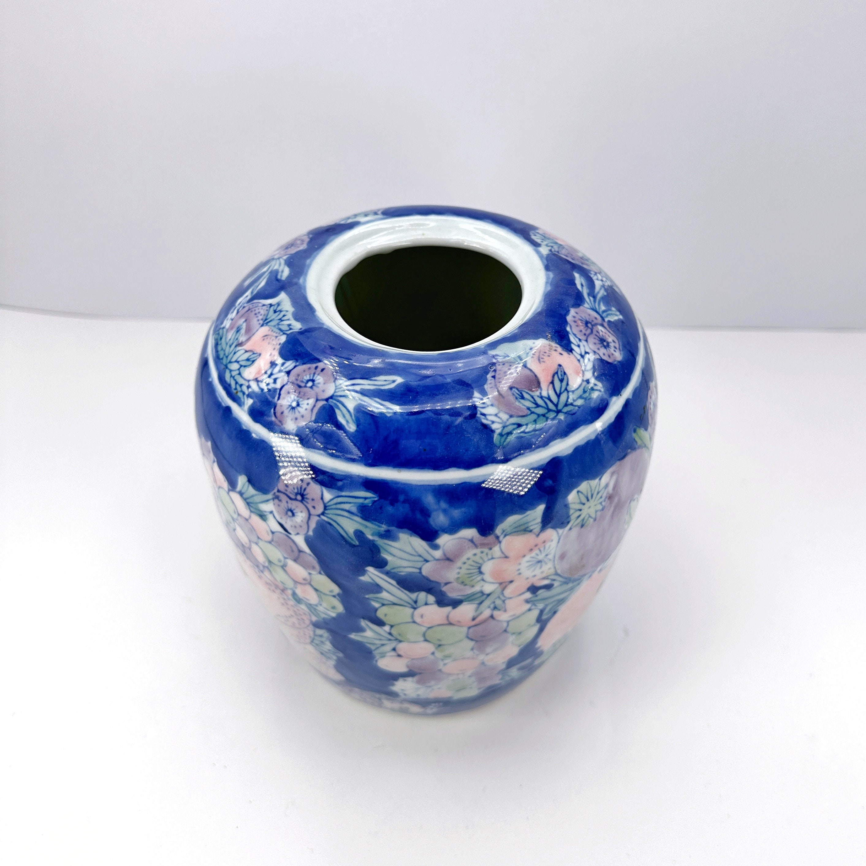 Vintage Vase Keramik Handbemalt 1990er Jahre