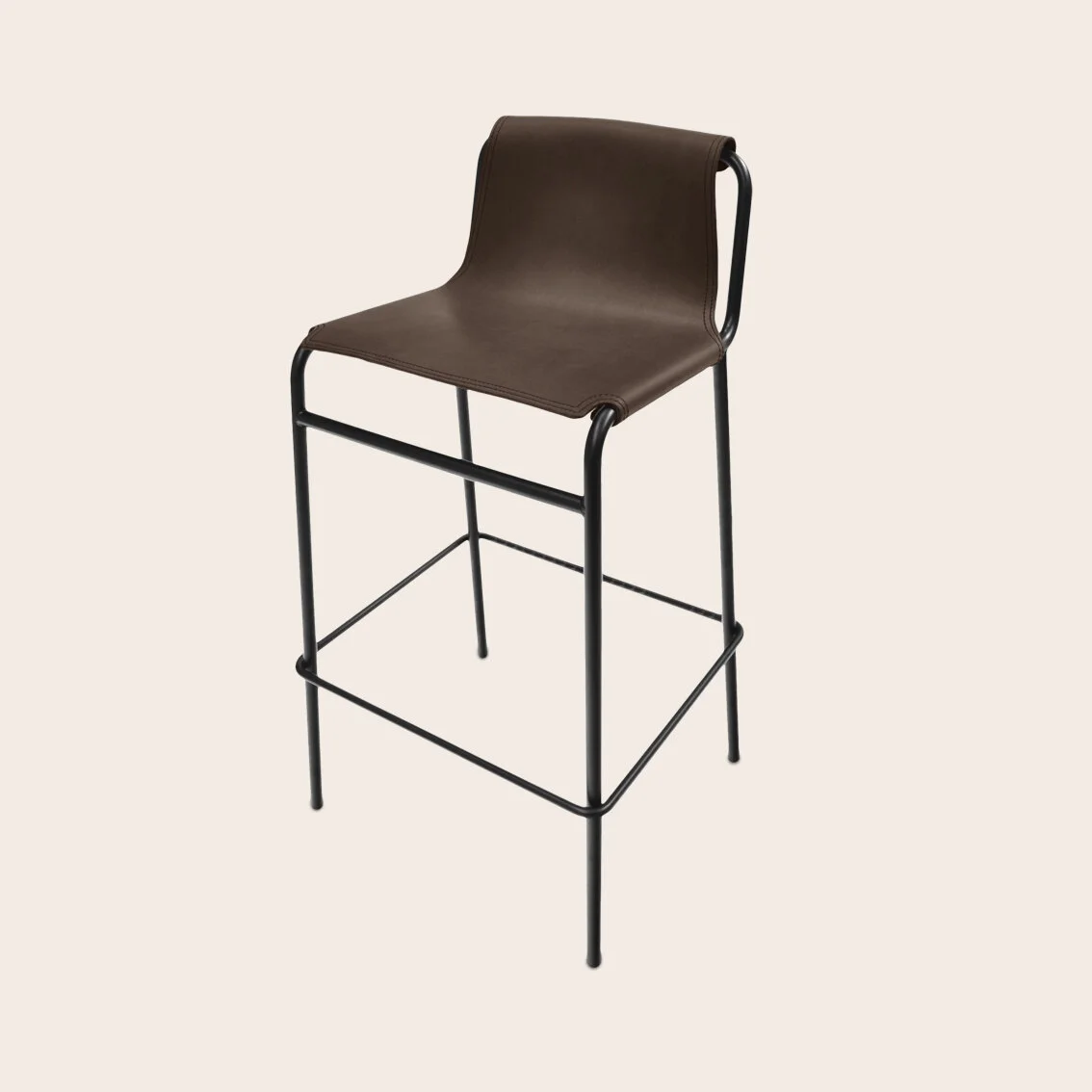 September Bar stool Leather Mocha