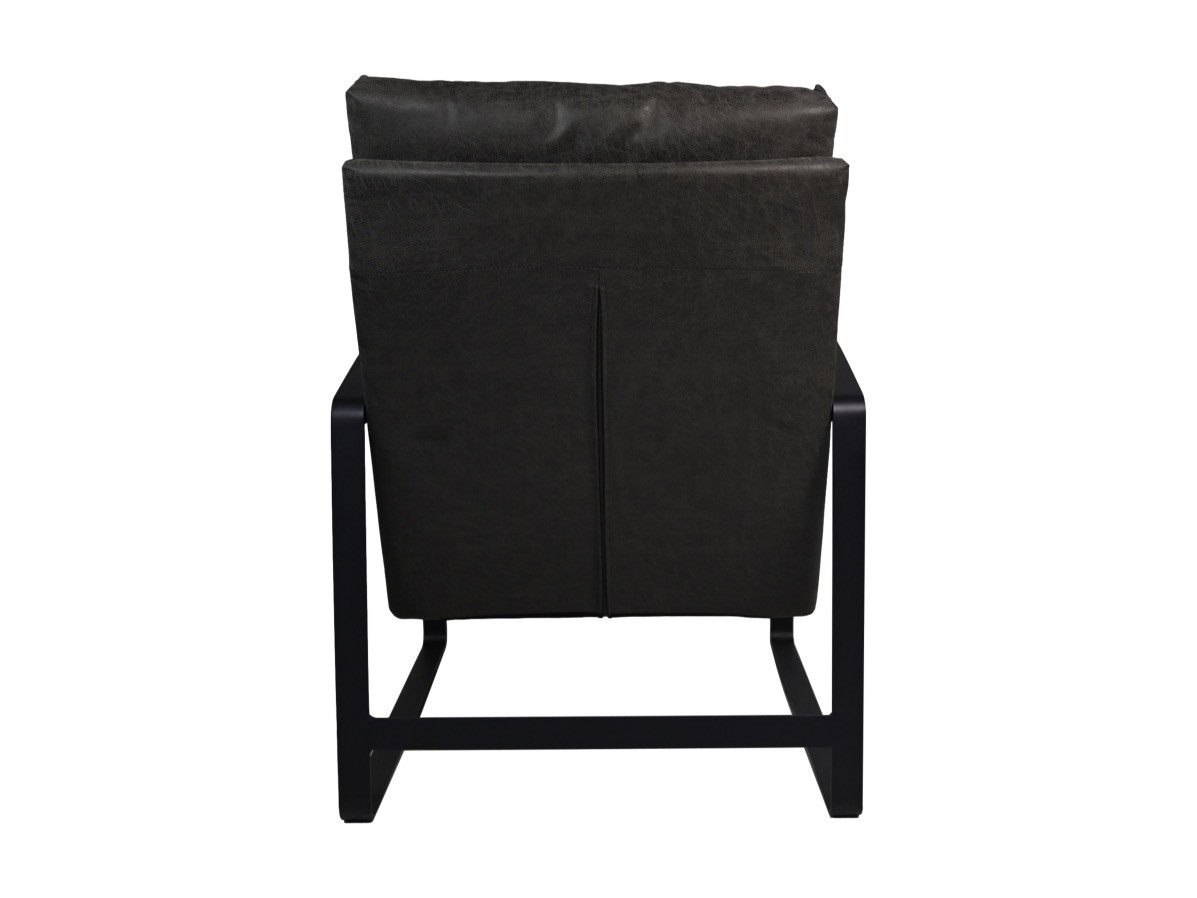 Miami Sessel Leder Metall Schwarz