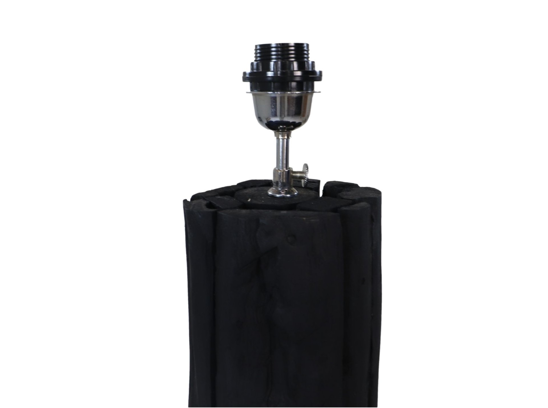 Stehlampe Teakholz Schwarz
