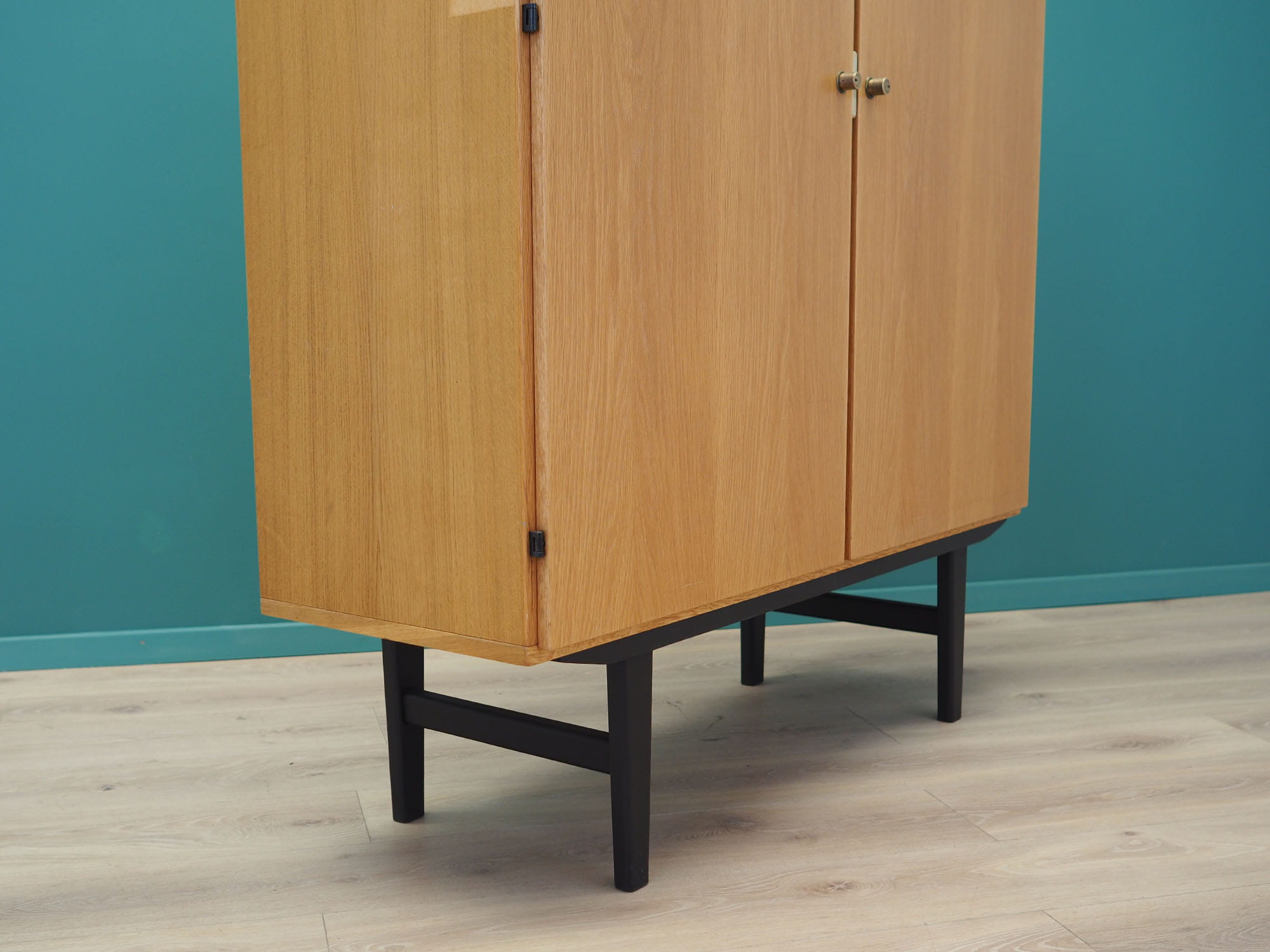 Vintage wardrobe ash wood brown 1970s