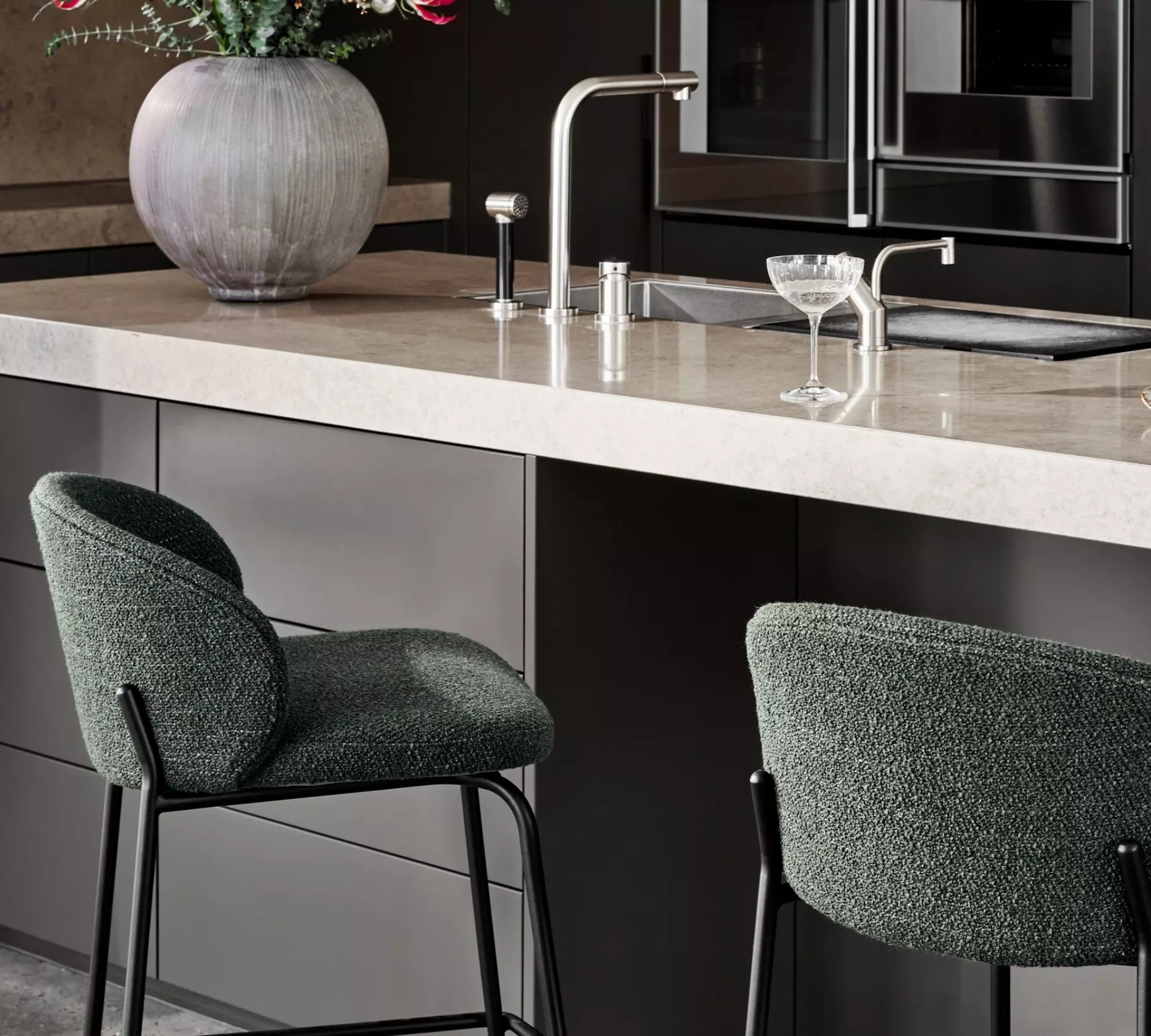 Princeton Bar Stool Lazio Fabric Green