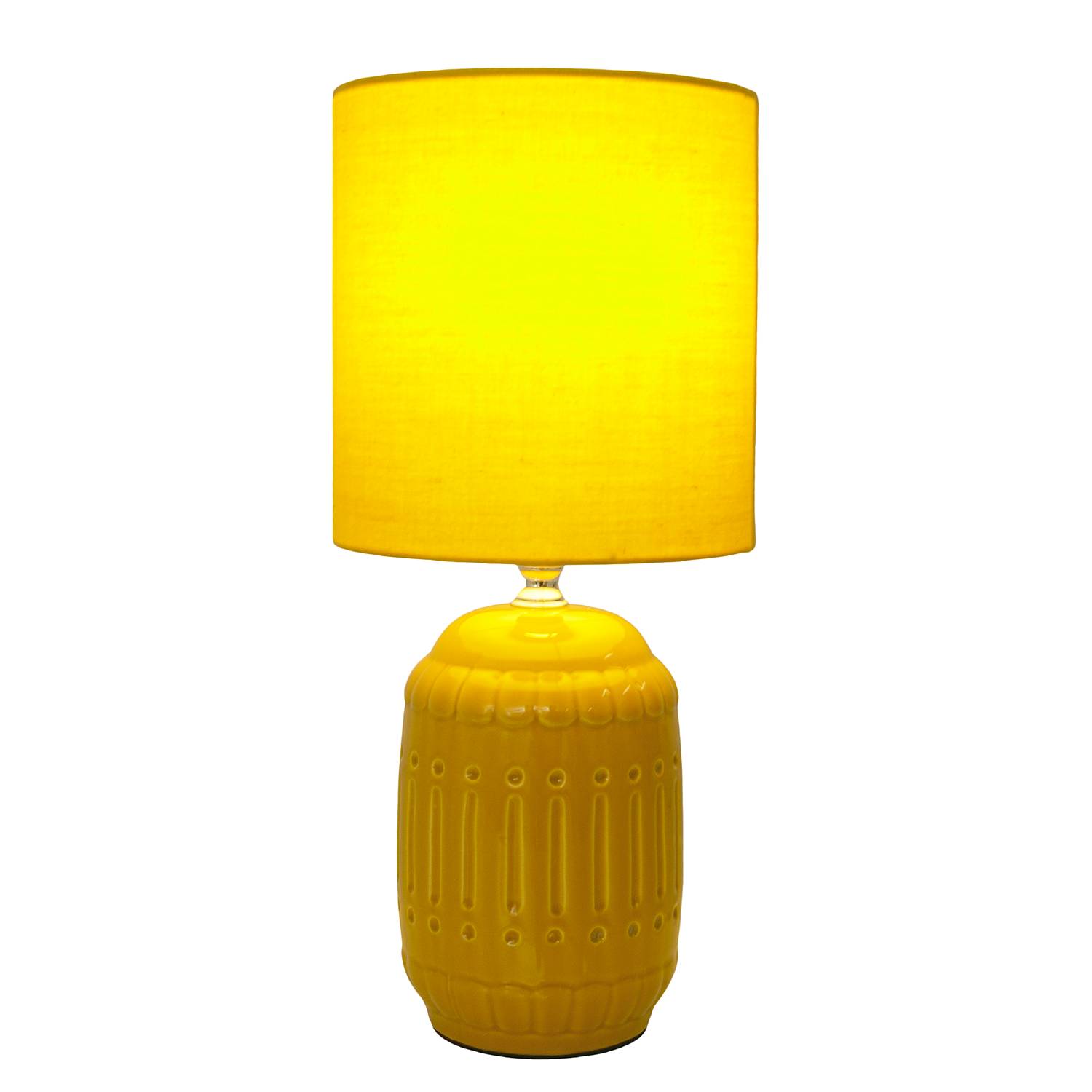 Erida Table Lamp Mixed Fabric Ceramic Yellow 1-Light