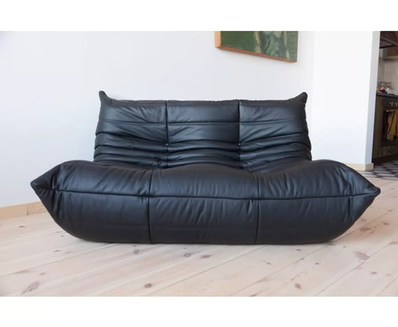 Togo Lounge Set 2-pc. Madras Leather Black