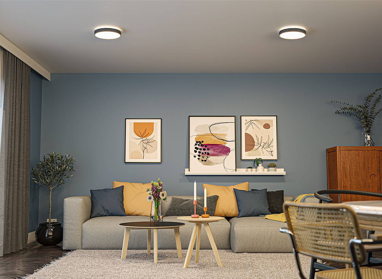 Cosara Typ A LED-Deckenleuchte Kunststoff Grau