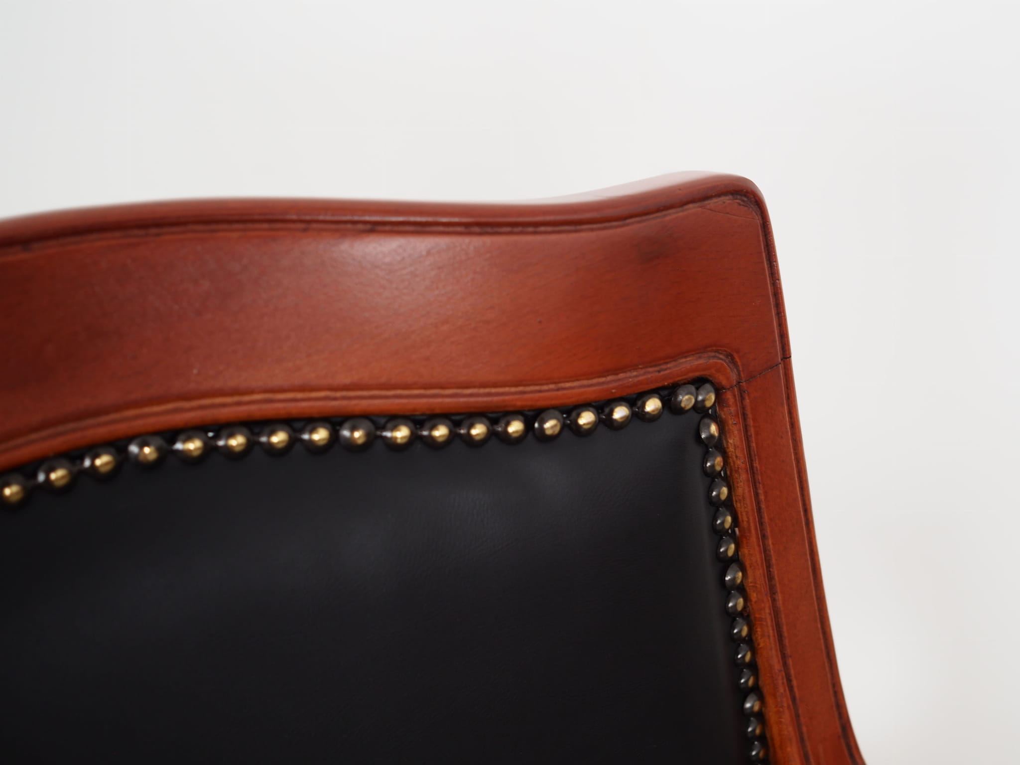 Chair Wood Leather Black 1970s