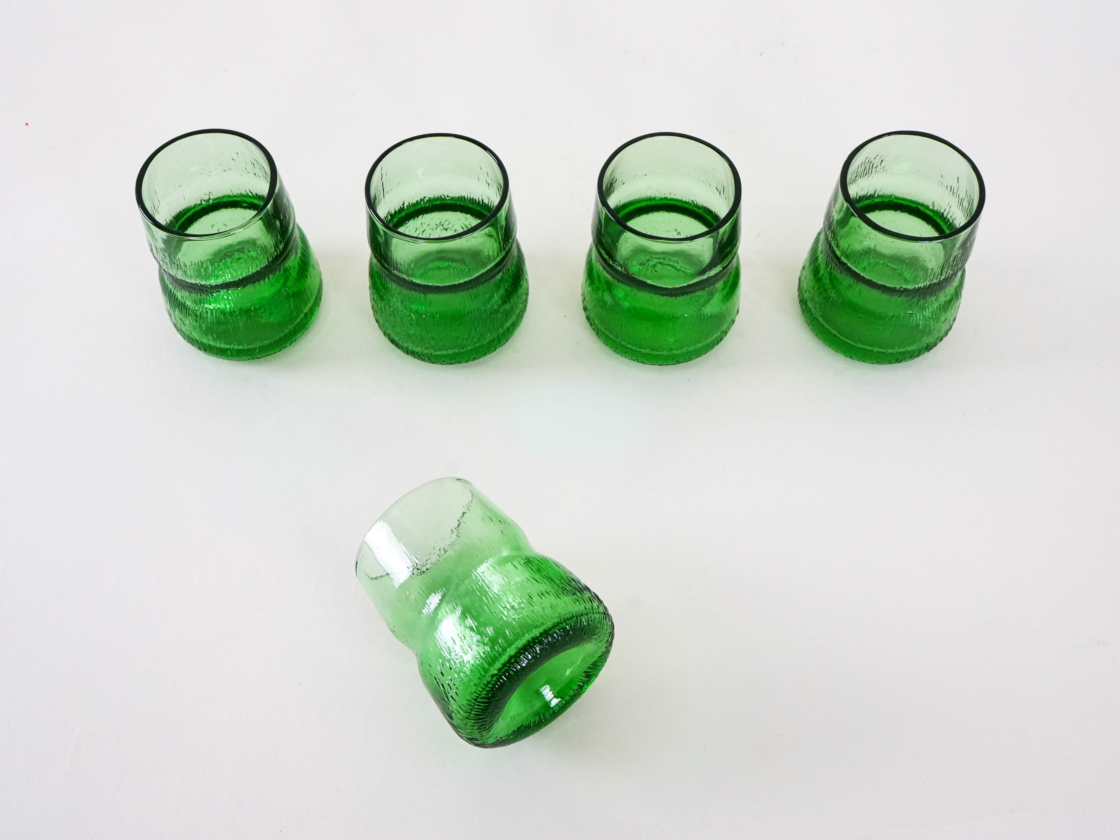 Glass Set Green 1970s