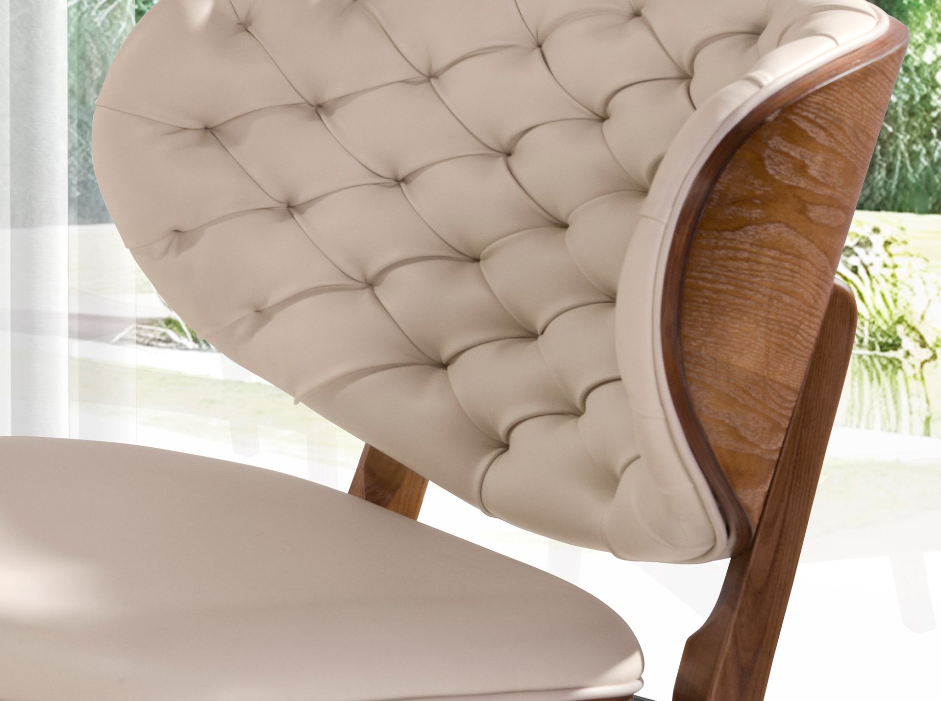 Sessel aus Kunstleder in Sand und Walnuss 5141