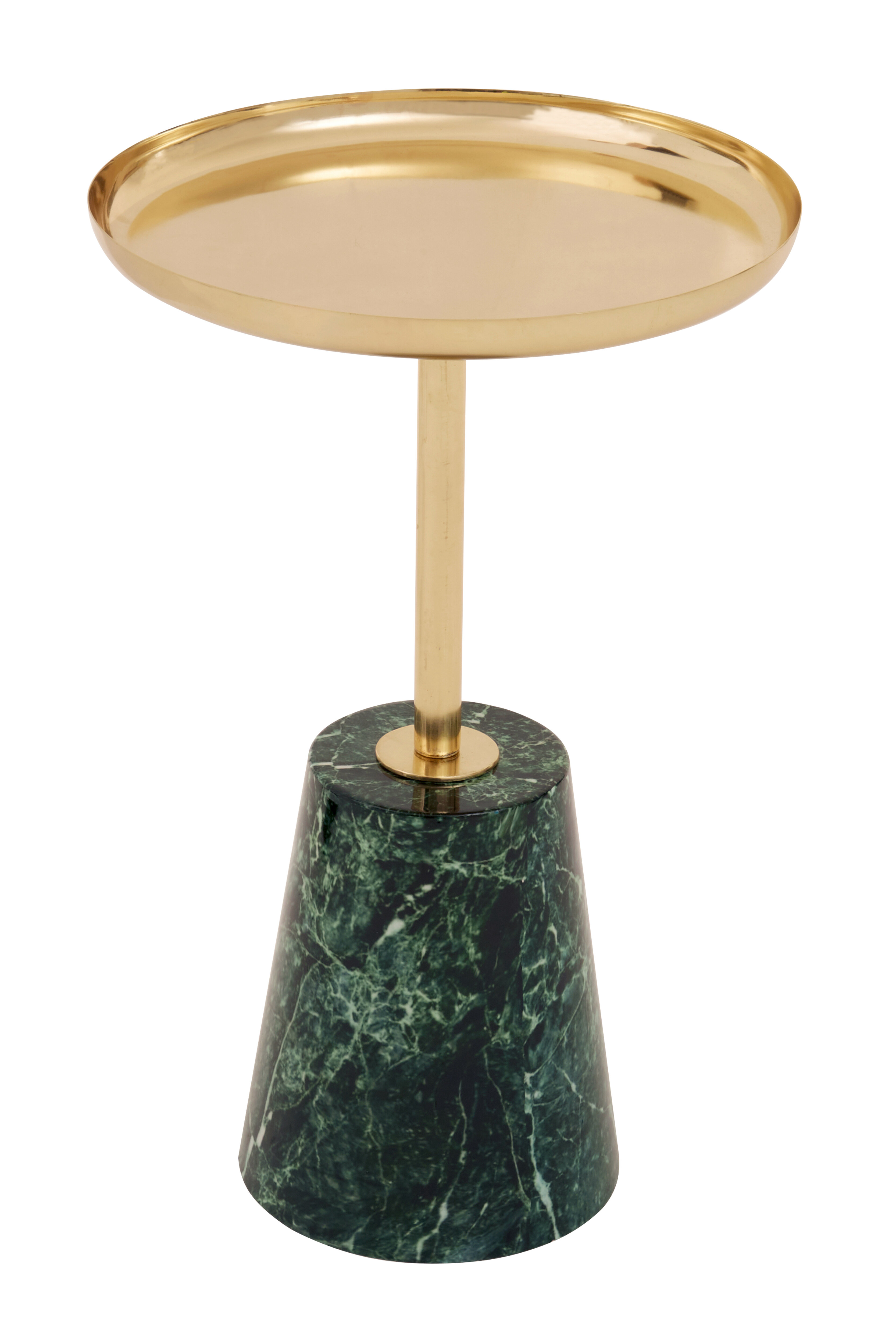 Avola Gold Beistelltisch mit grün marmorierter Basis
