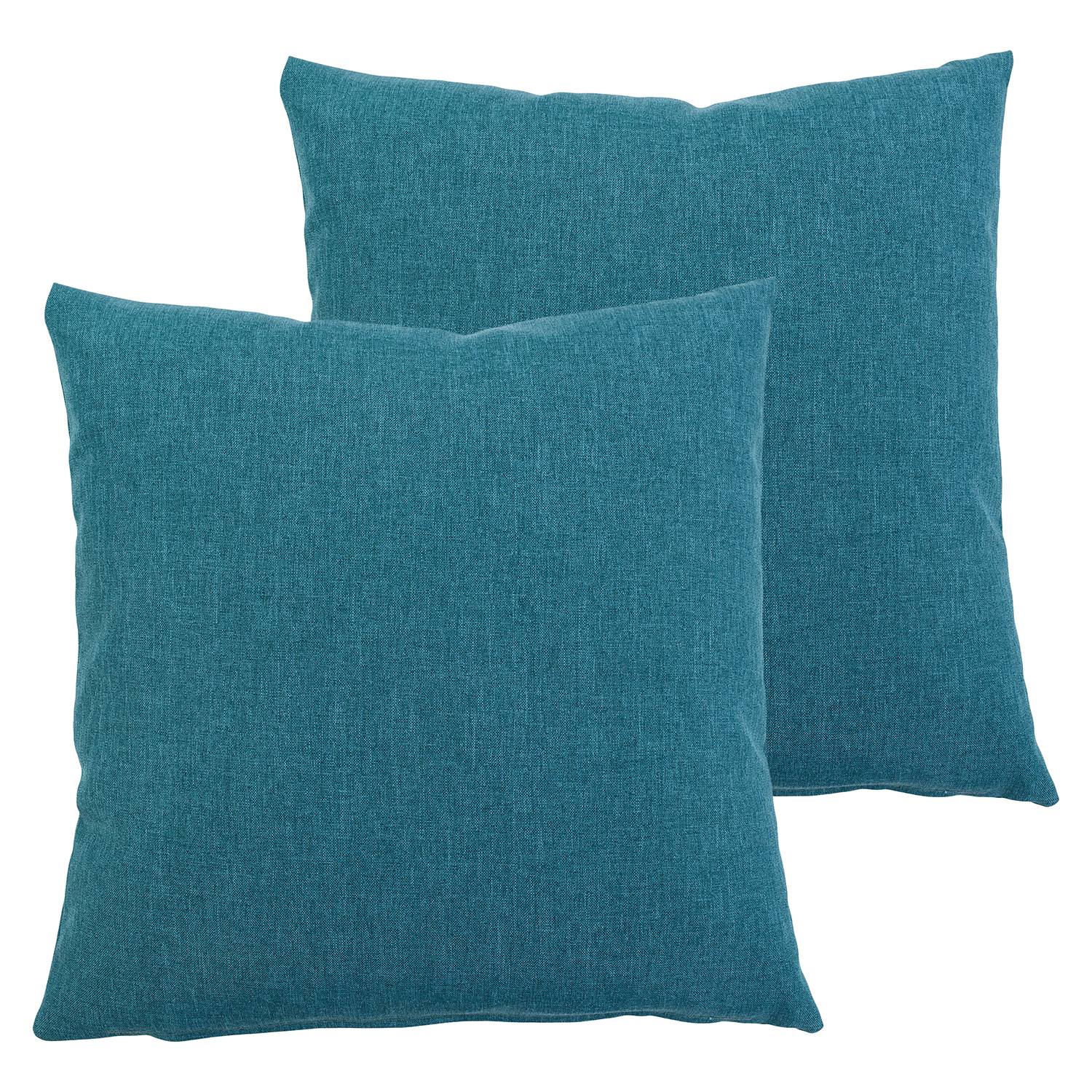2x Milan Pillowcase Synthetic Fiber Petrol 50 x 50 cm
