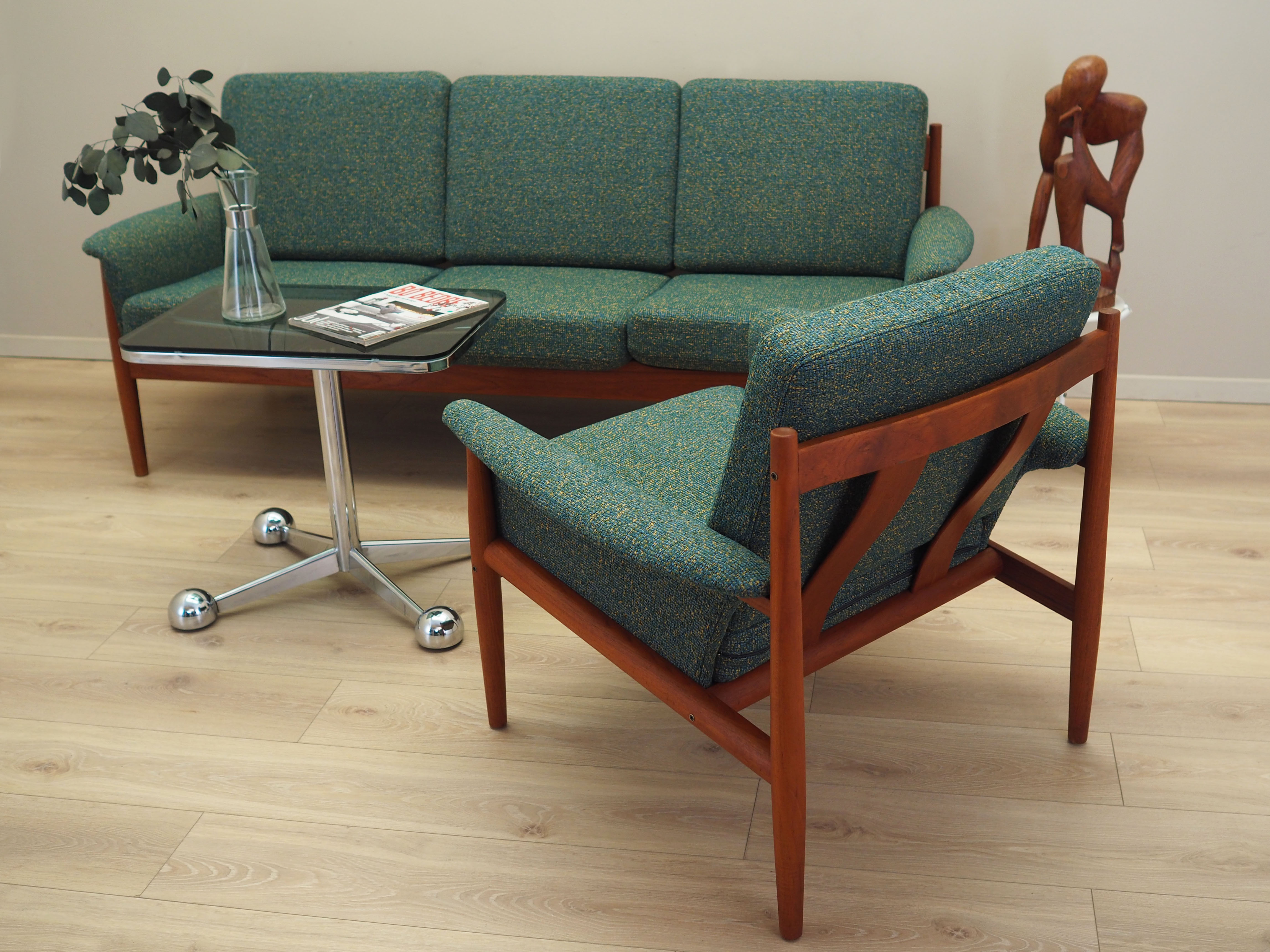 Wohnzimmer-Set Grün 1960er Jahre