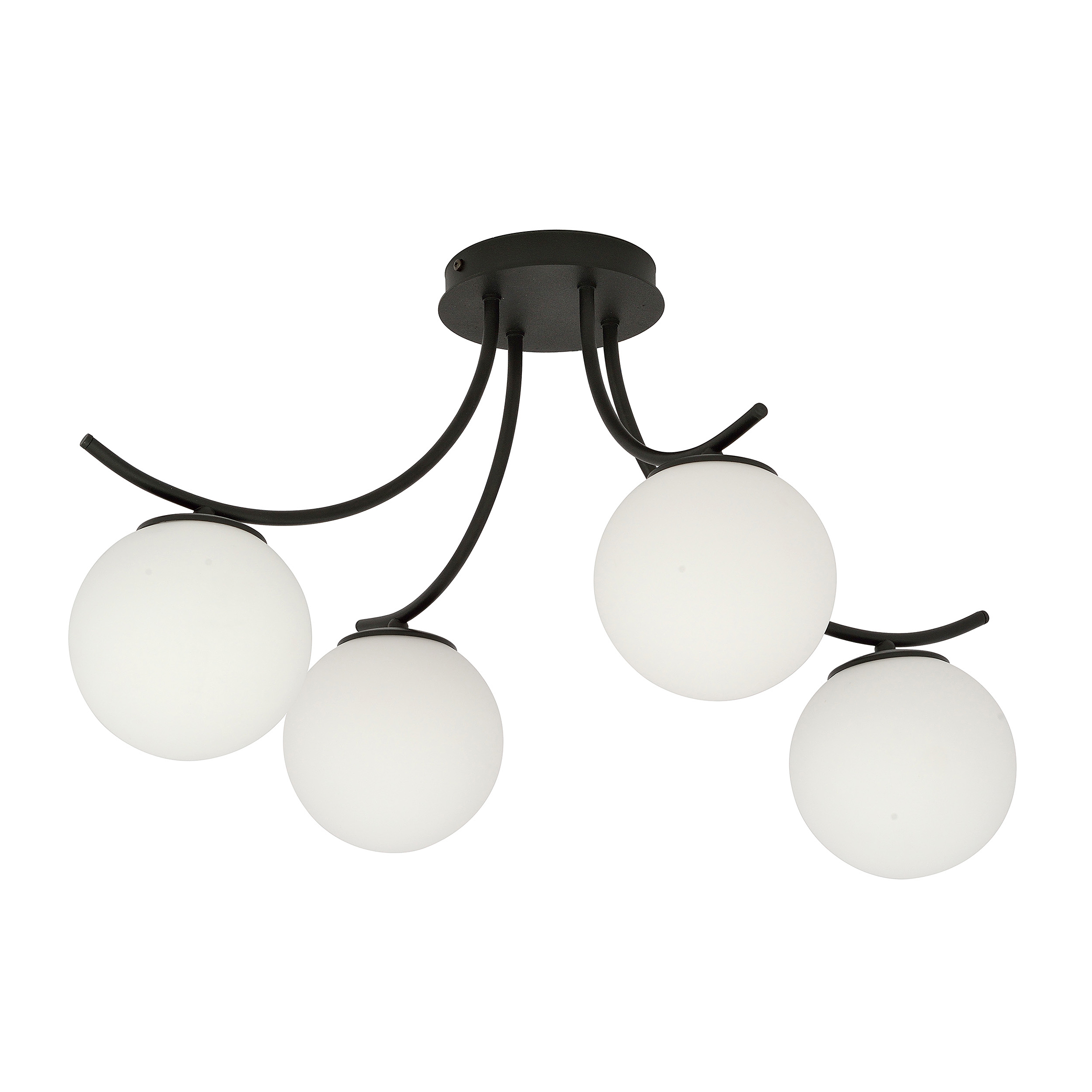 Ceiling Light Boston 4-Light Steel Smoked Glass Graphite