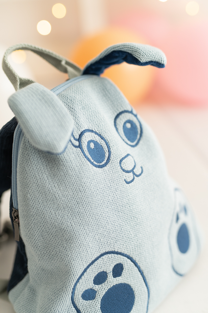 Hase Rucksack Baumwolle Blau