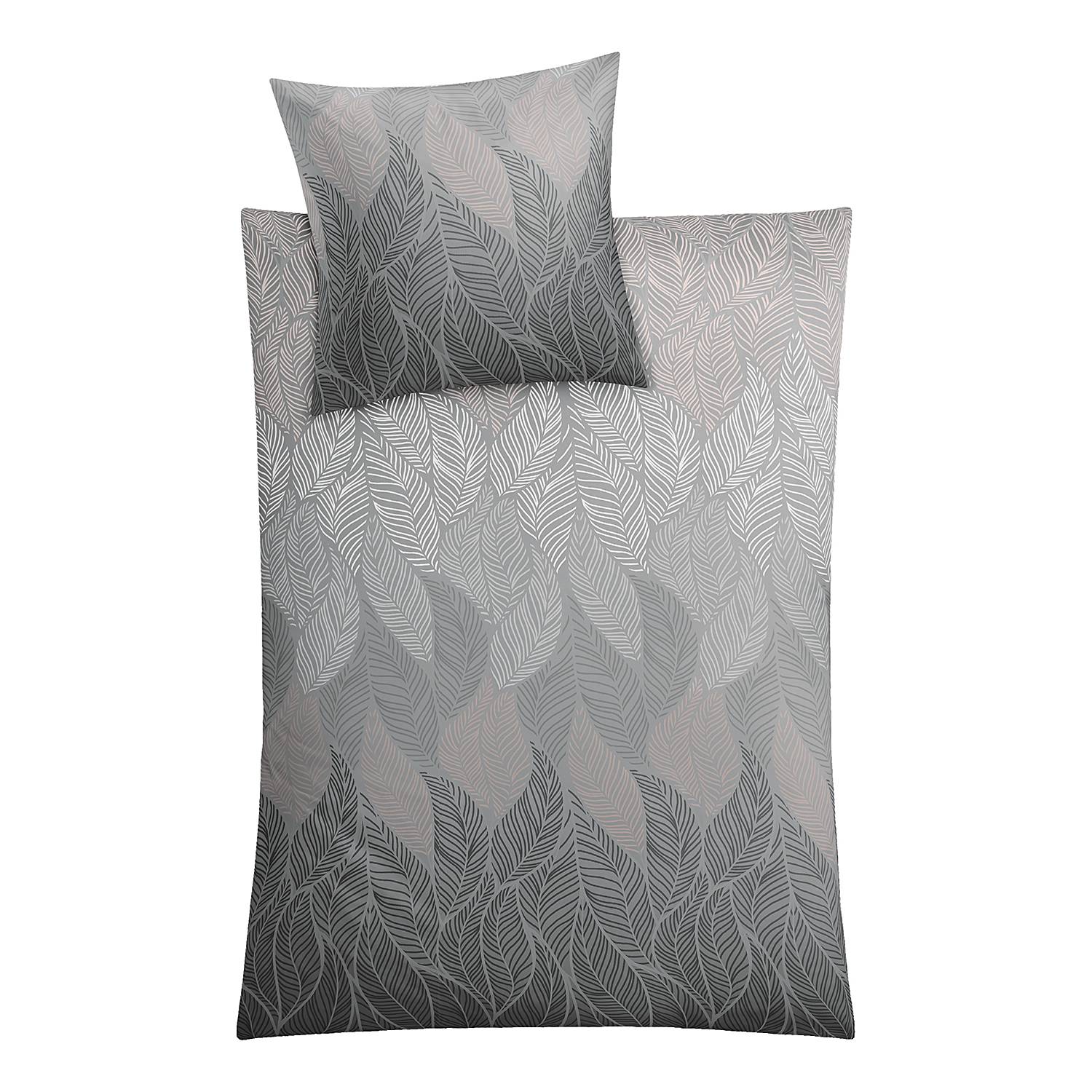 Mako-Satin Bettwäsche Jamiro Baumwolle Grau 155 x 220 cm