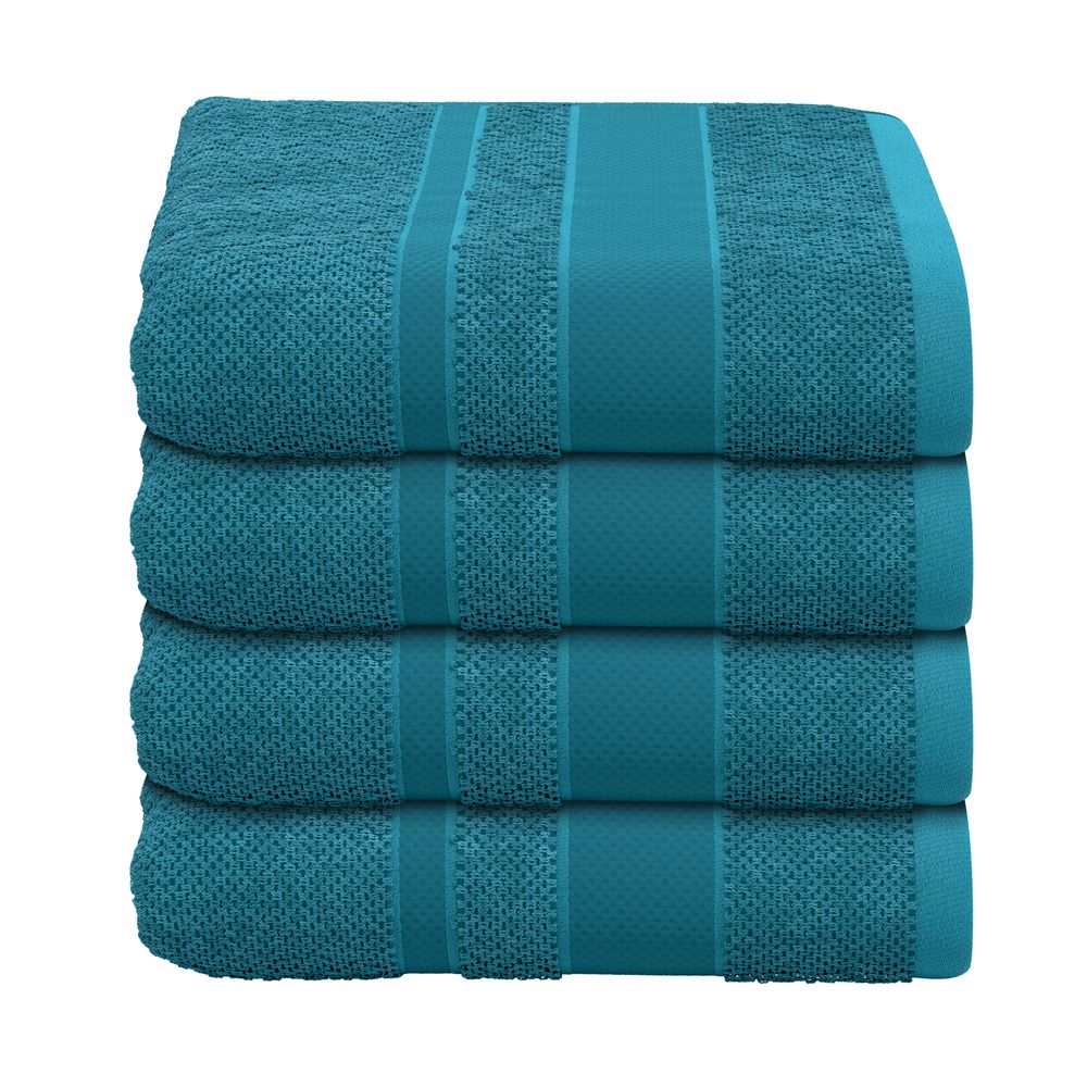 4-tlg. Handtuch-Set Baumwolle Türkis Öko-Tex Standard 100