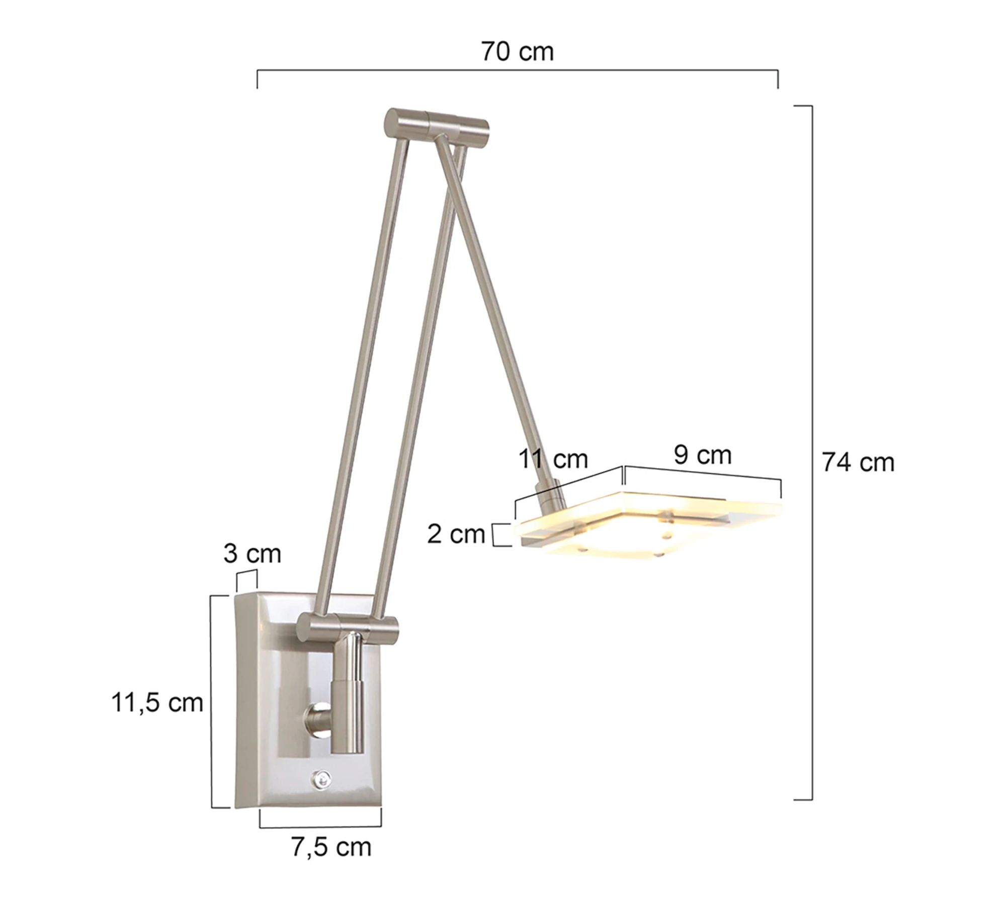 LED Wandleuchte 1-flammig Aluminium