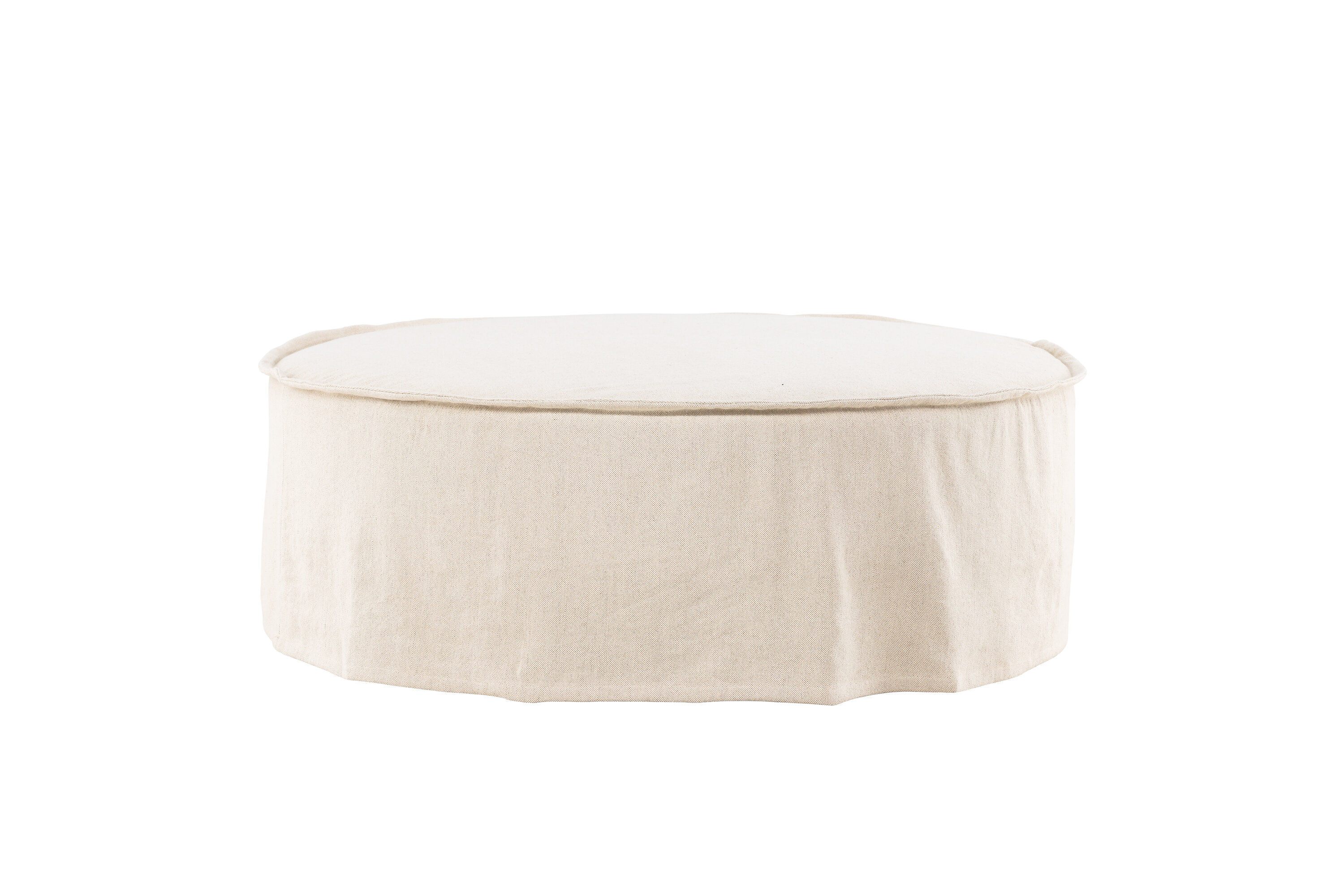 Vindö Ottoman Beige Linen ⌀101cm