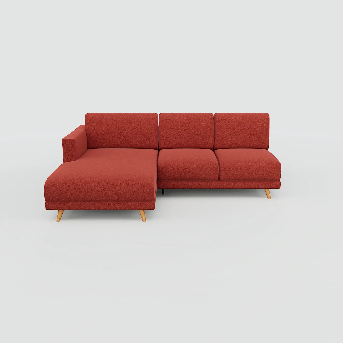 Tyme Ecksofa Melierte Wolle Blutorange