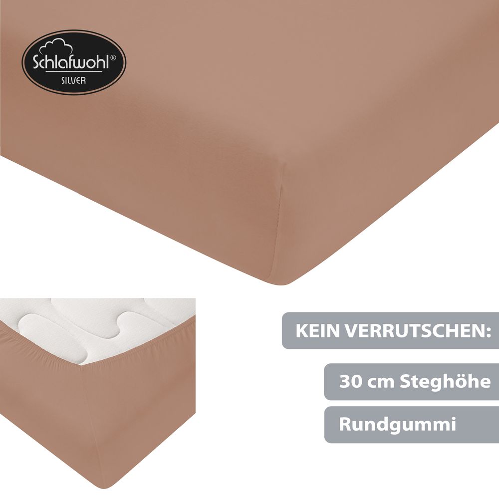 Spannleintuch aus Baumwolle Nougat