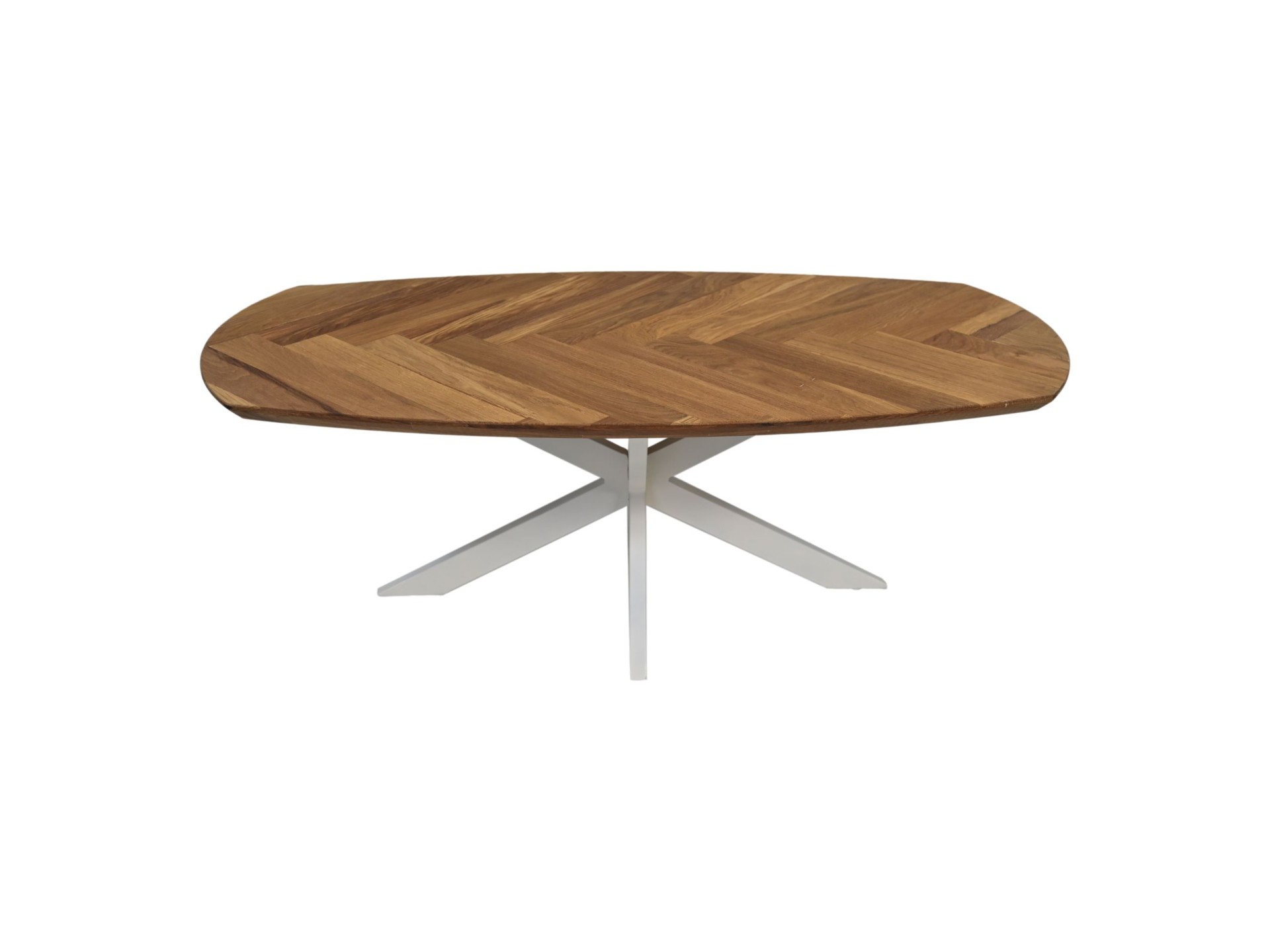 Fishbone Couchtisch Eiche Metall