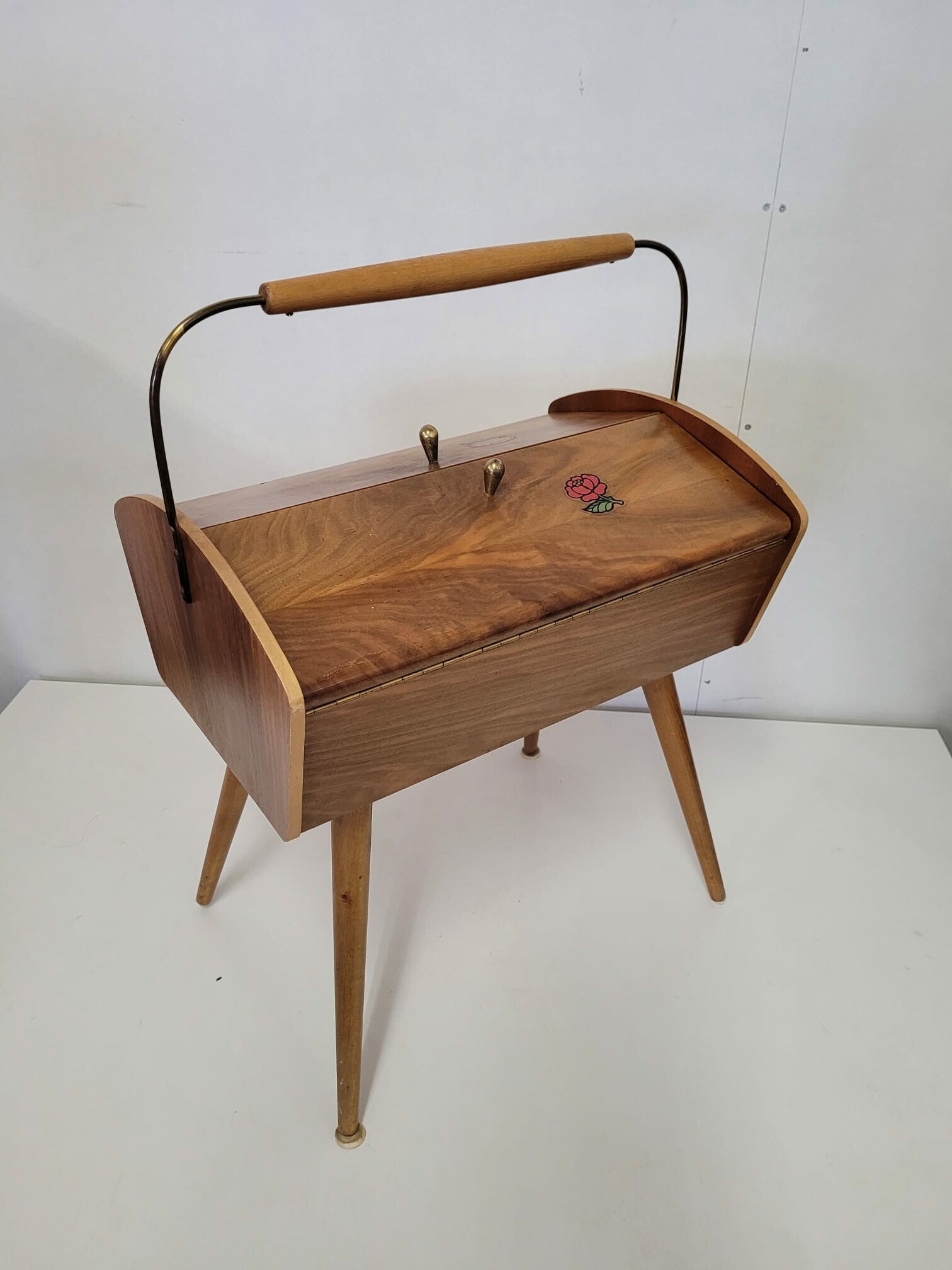Vintage Nähtisch Holz Braun