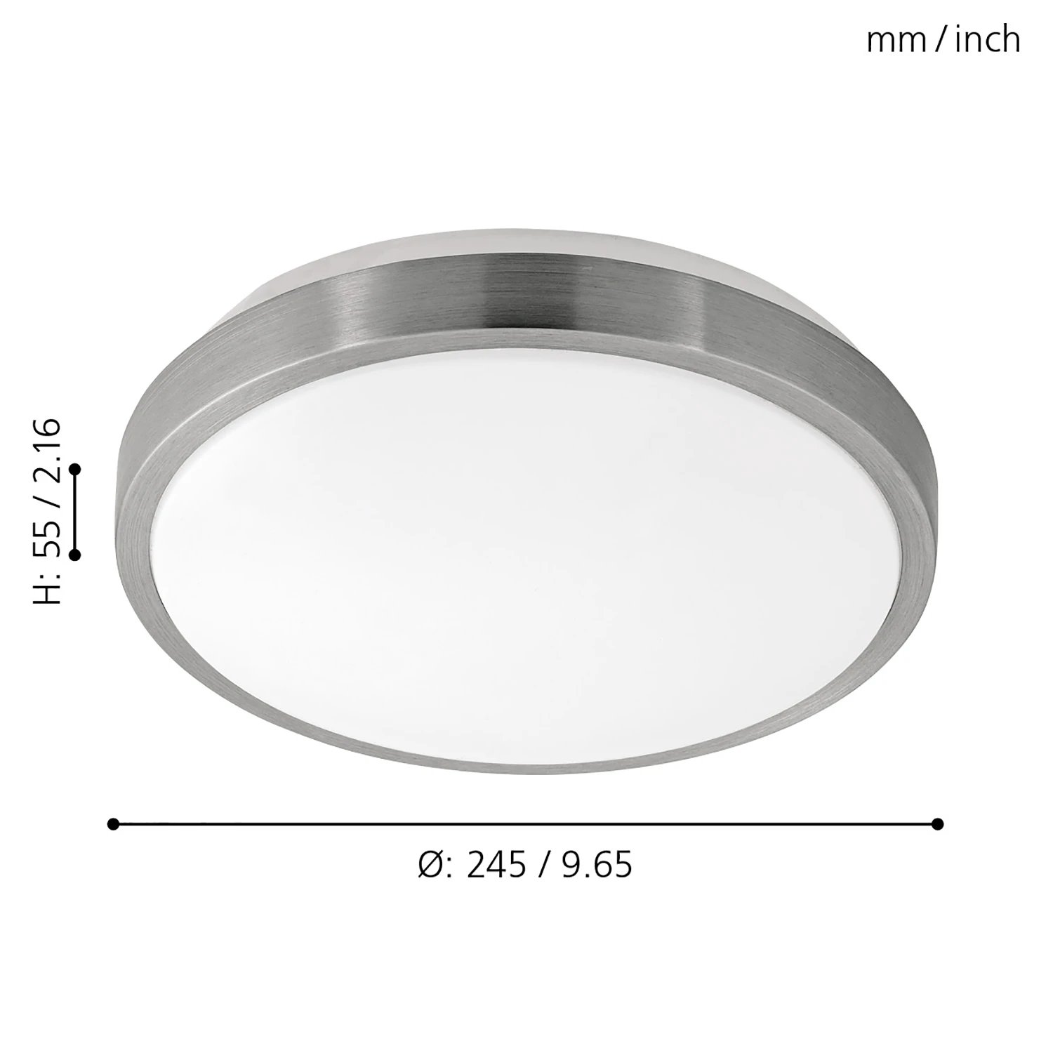 LED ceiling light 1-light Plastic Steel White