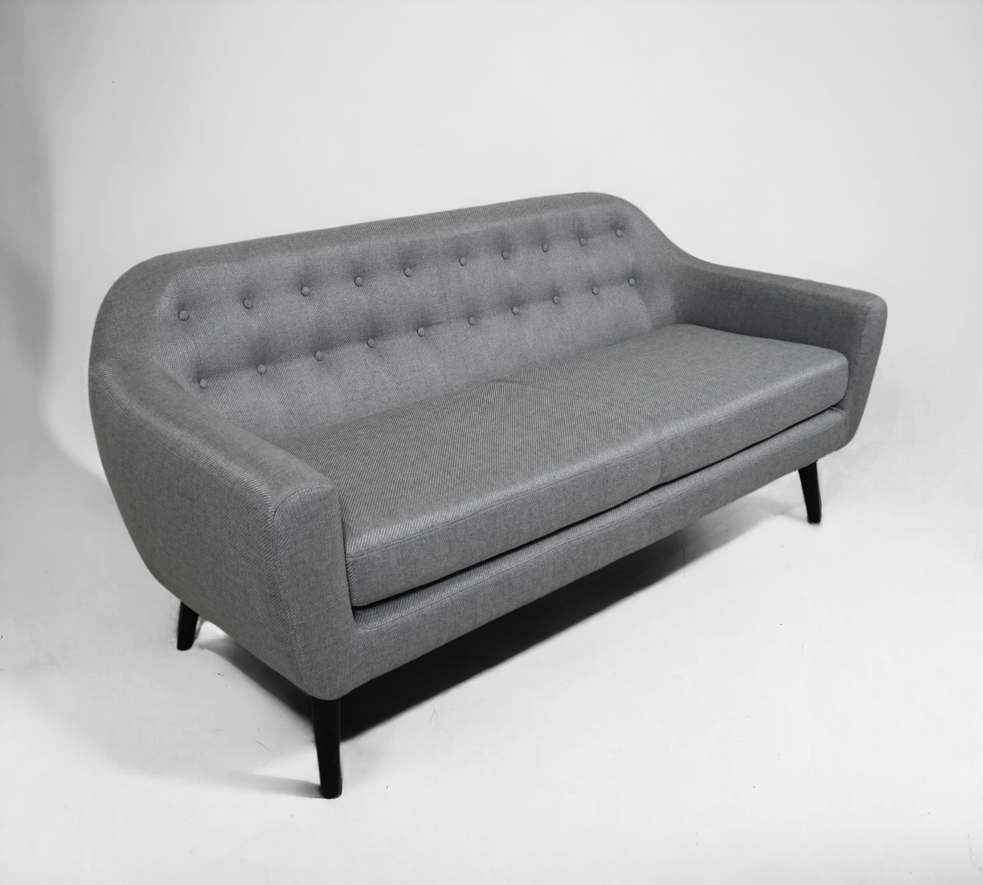 Ritchie Divano 3 posti stile Chesterfield Grigio perla