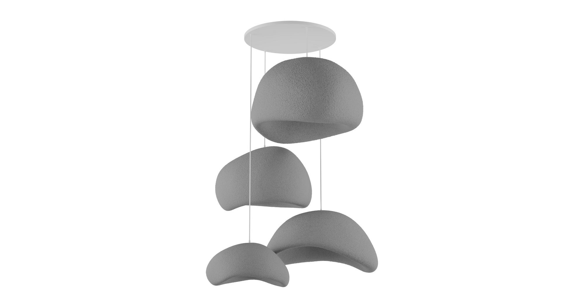 4-Flammig Wabi Sabi Sabi Glows Pendelleuchte Beton Grau