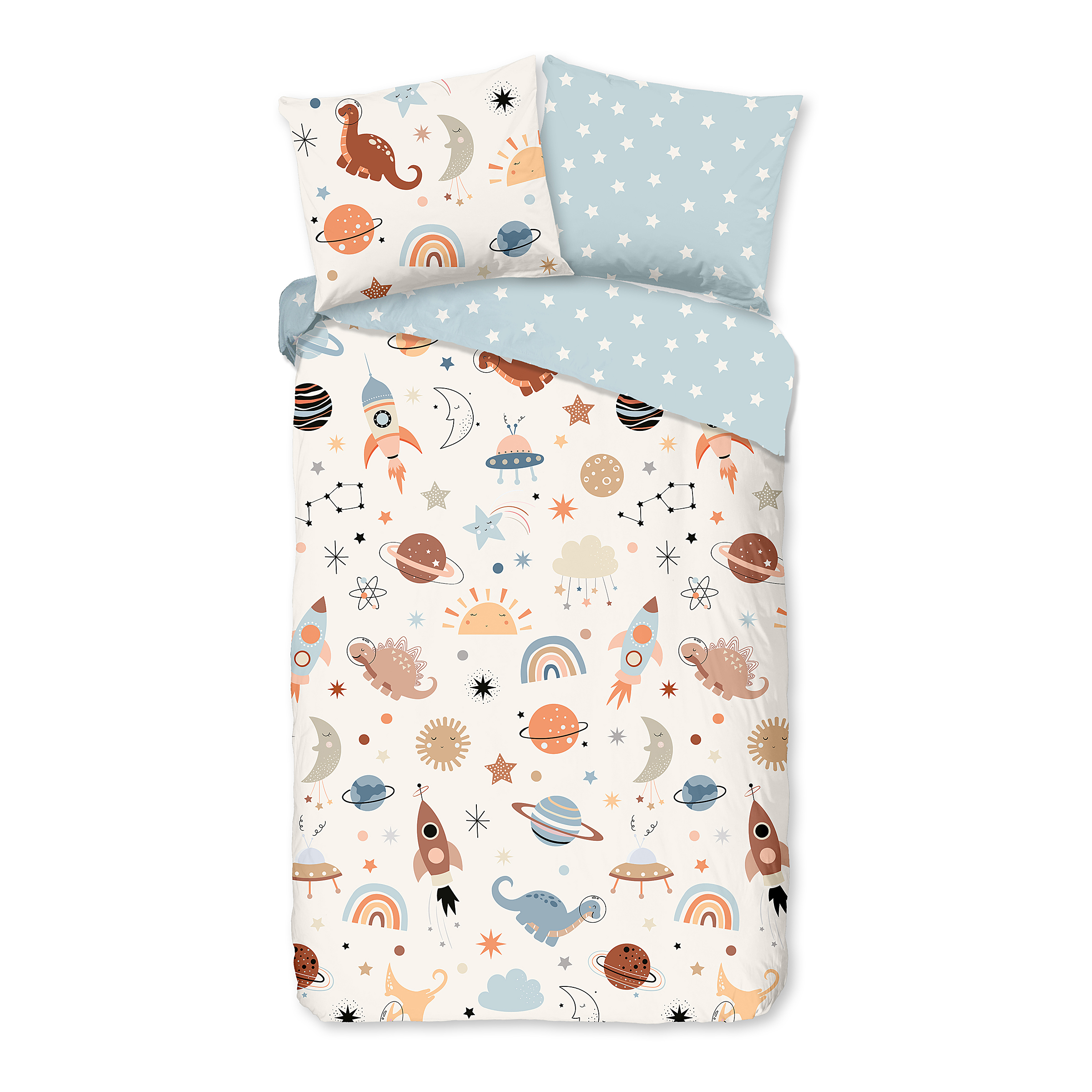 Kinderbettwäsche Renforcé Mehrfarbig 140x200/220cm Kissen 70x60cm