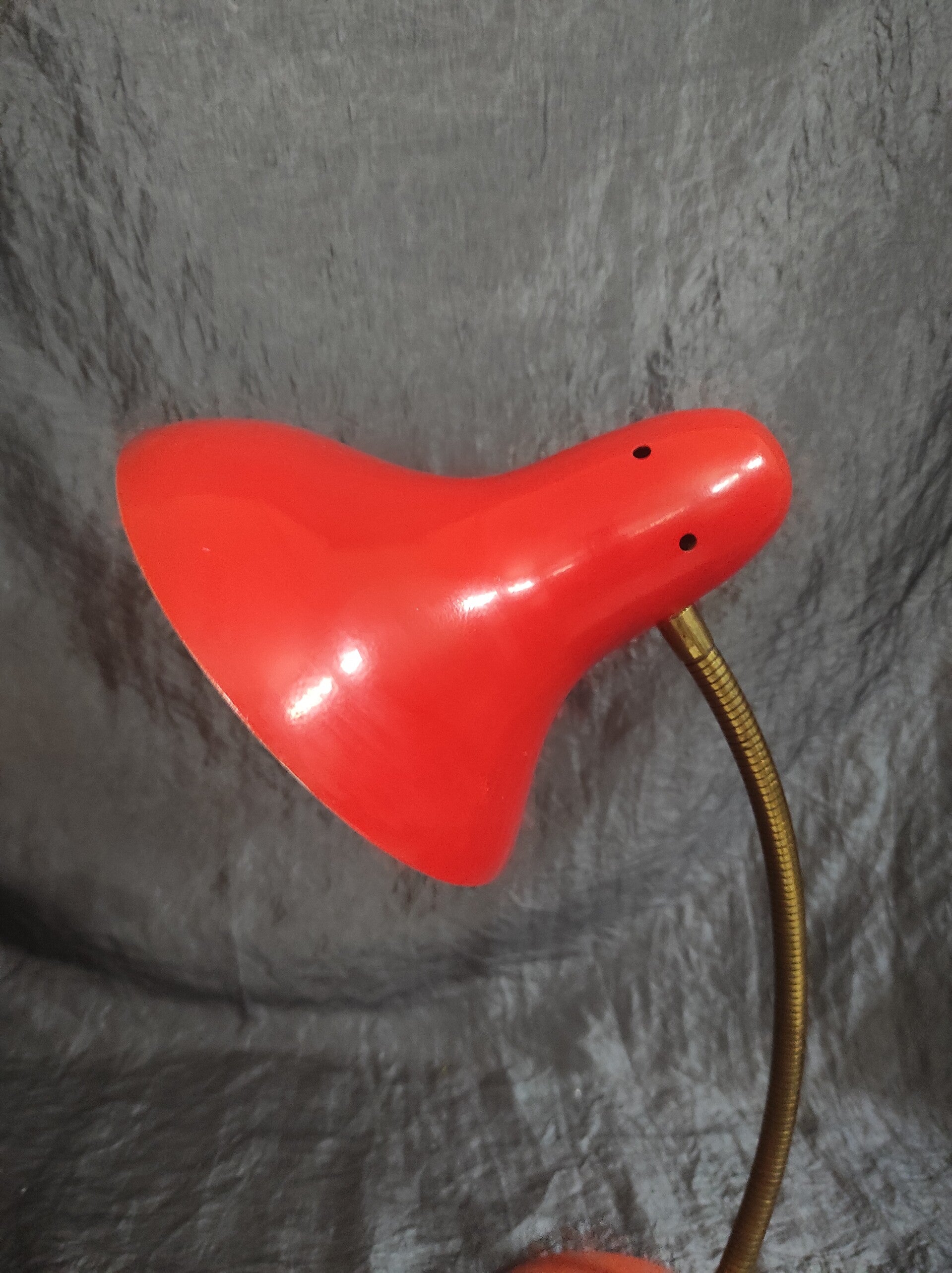 Vintage Schreibtischlampe Rot Metall