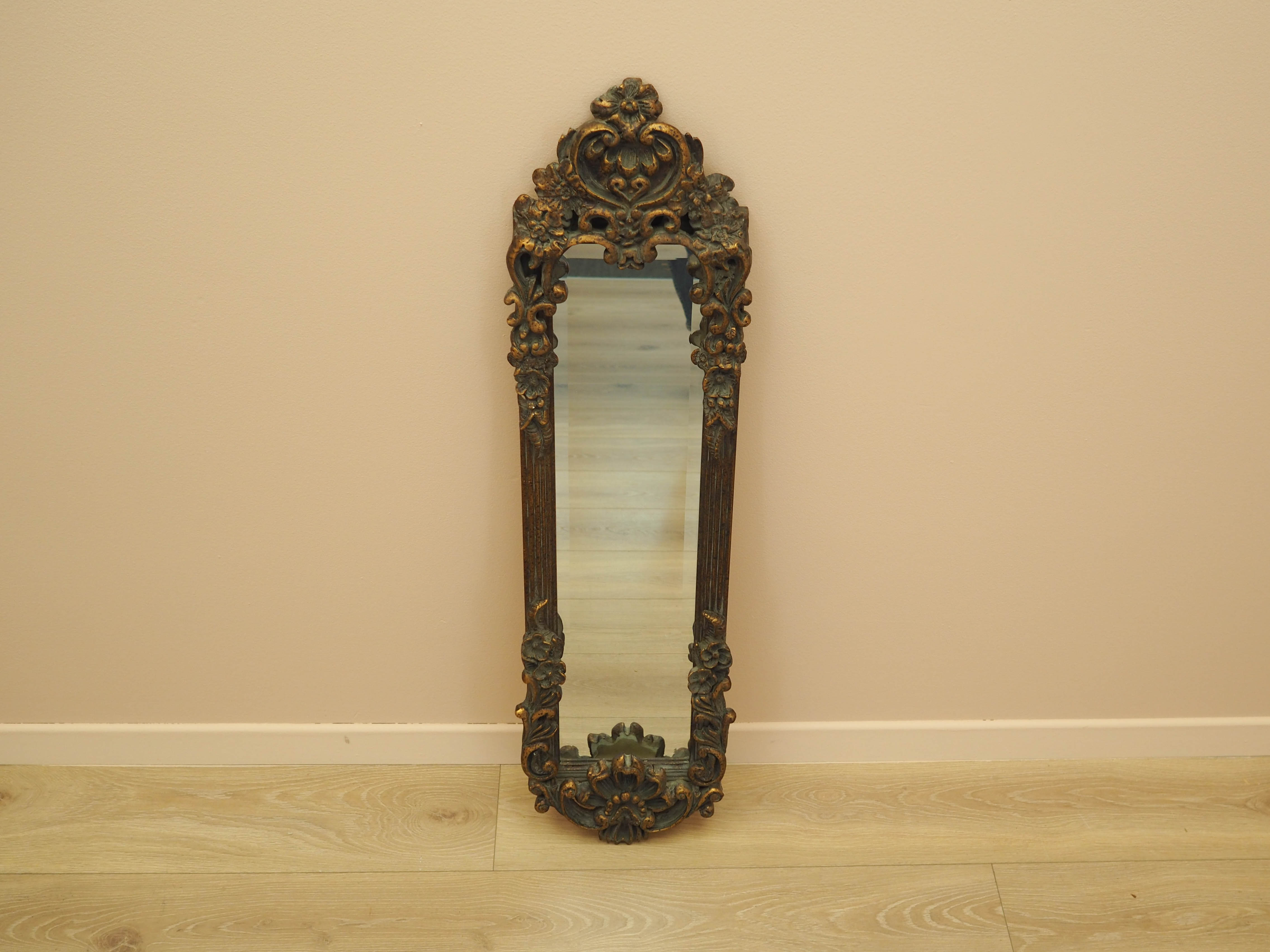 Mirror in Brown Wooden Frame 1960s