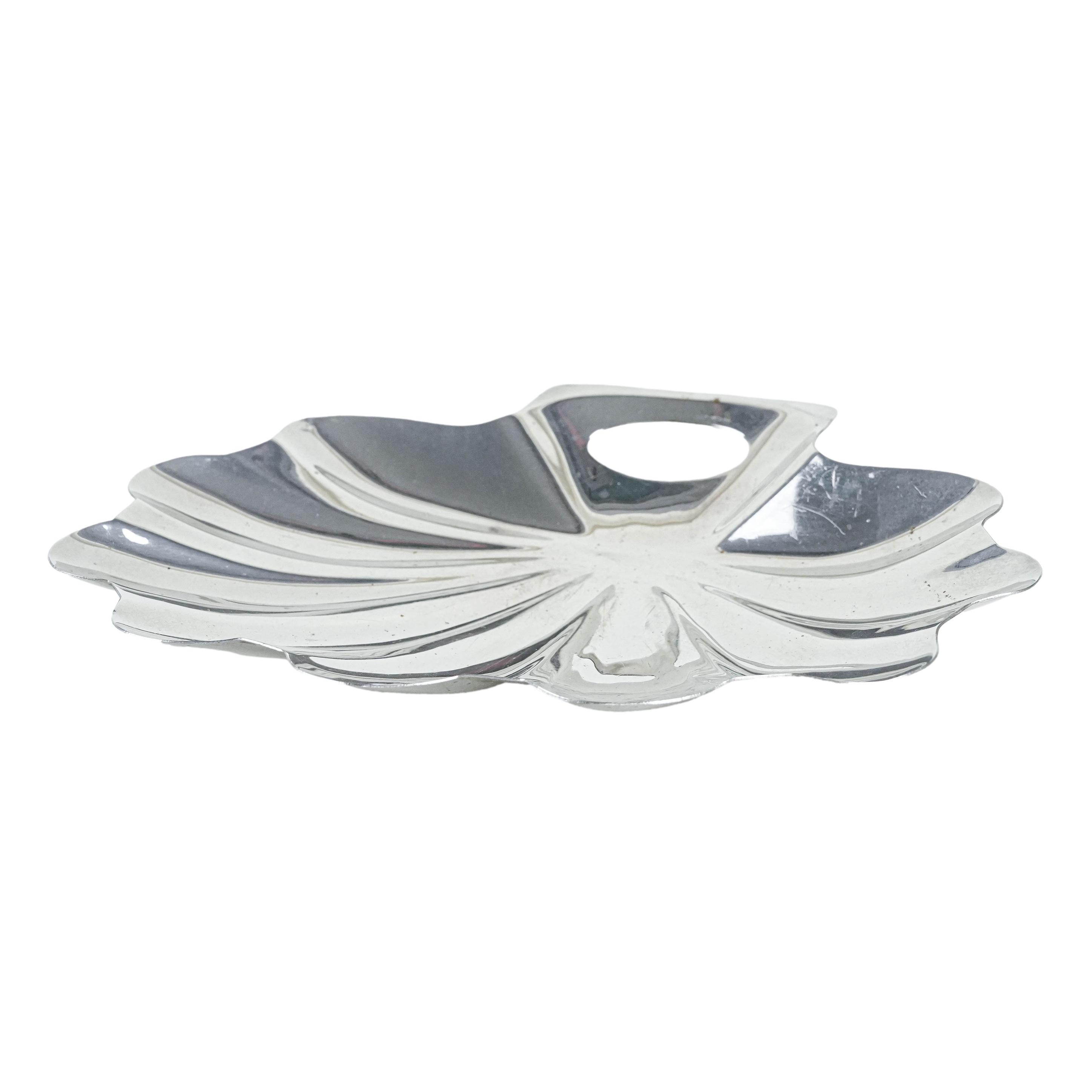 Shell serving bowl, stainless steel 1970s