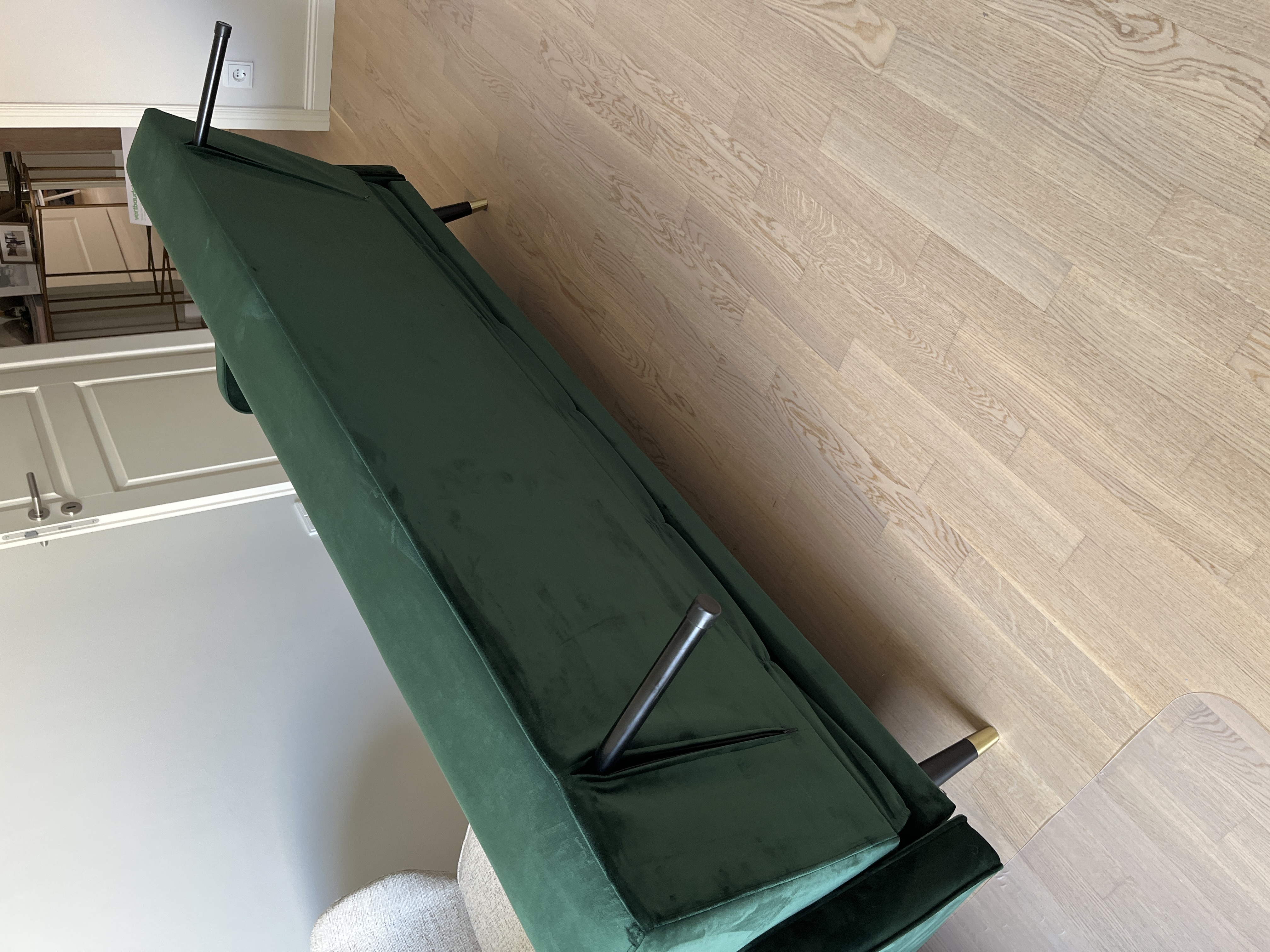 Schlafsofa 3-Sitzer Samt Metall Grün
